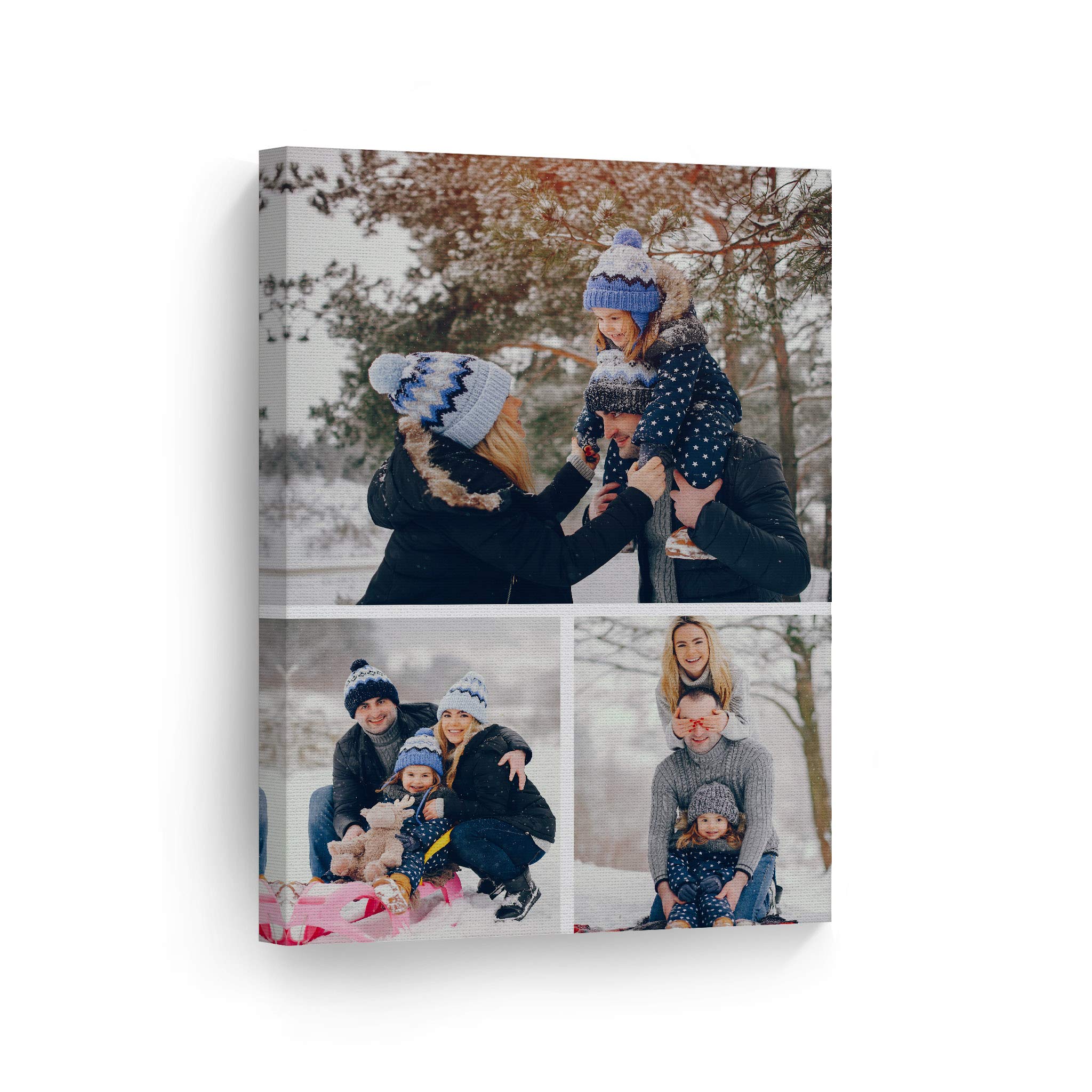 Smile Art Design Custom Photo Print Canvas Print With Your Photos Personalized Photo Upload 3 Images Collage Picture Frame Perso