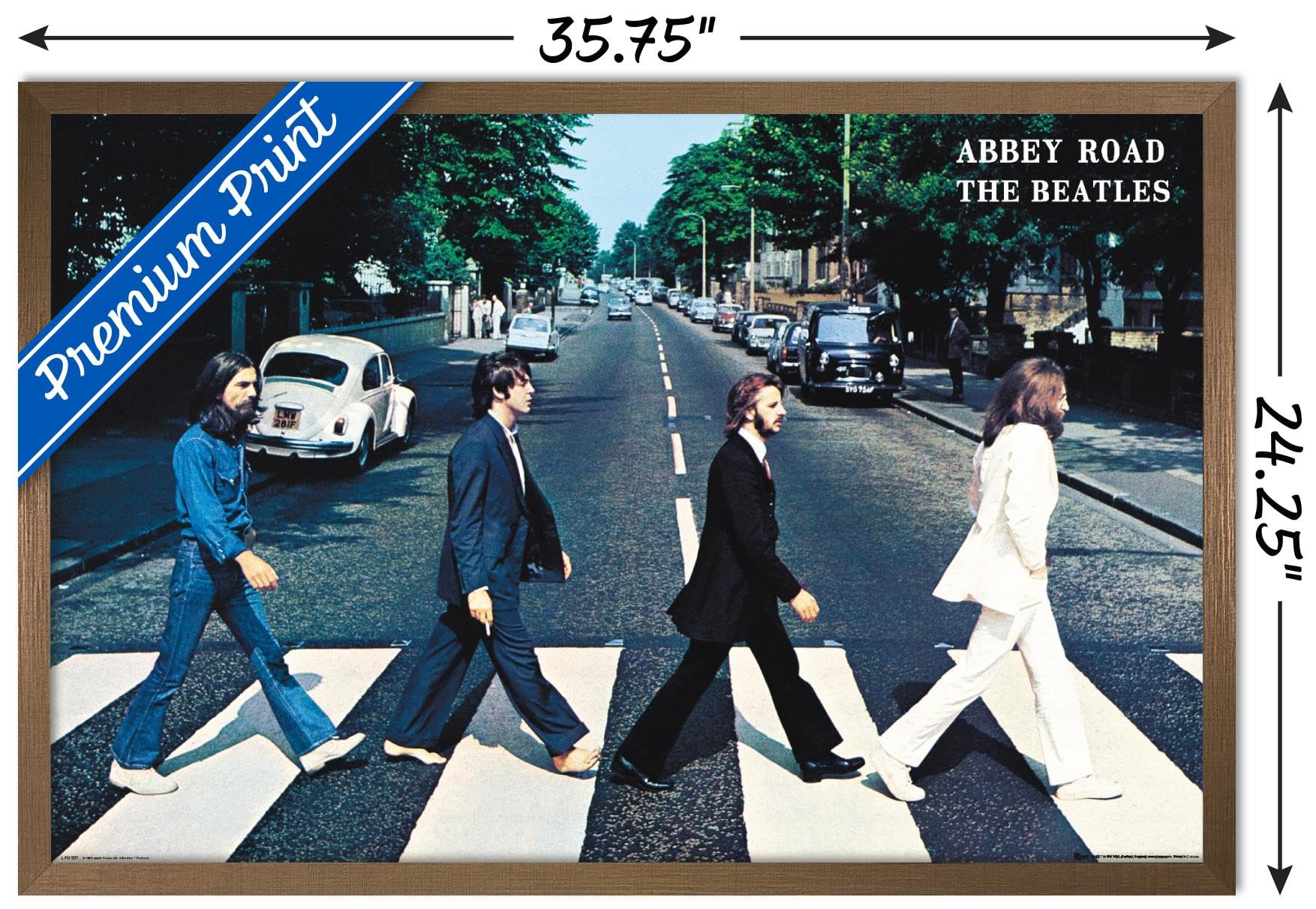 Trends International The Beatles - Abbey Road Wall Poster, 22.37'' X 34.00'', Bronze Framed Version