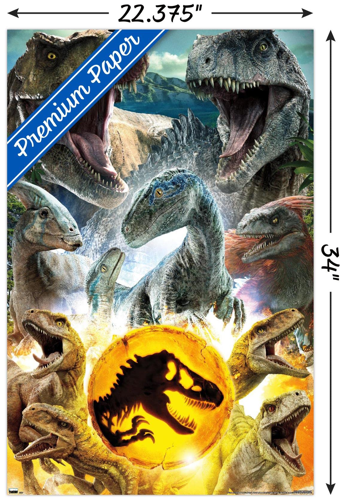 Trends International Jurassic World: Dominion - Group Wall Poster, 22.375'' X 34'', Premium Unframed Version