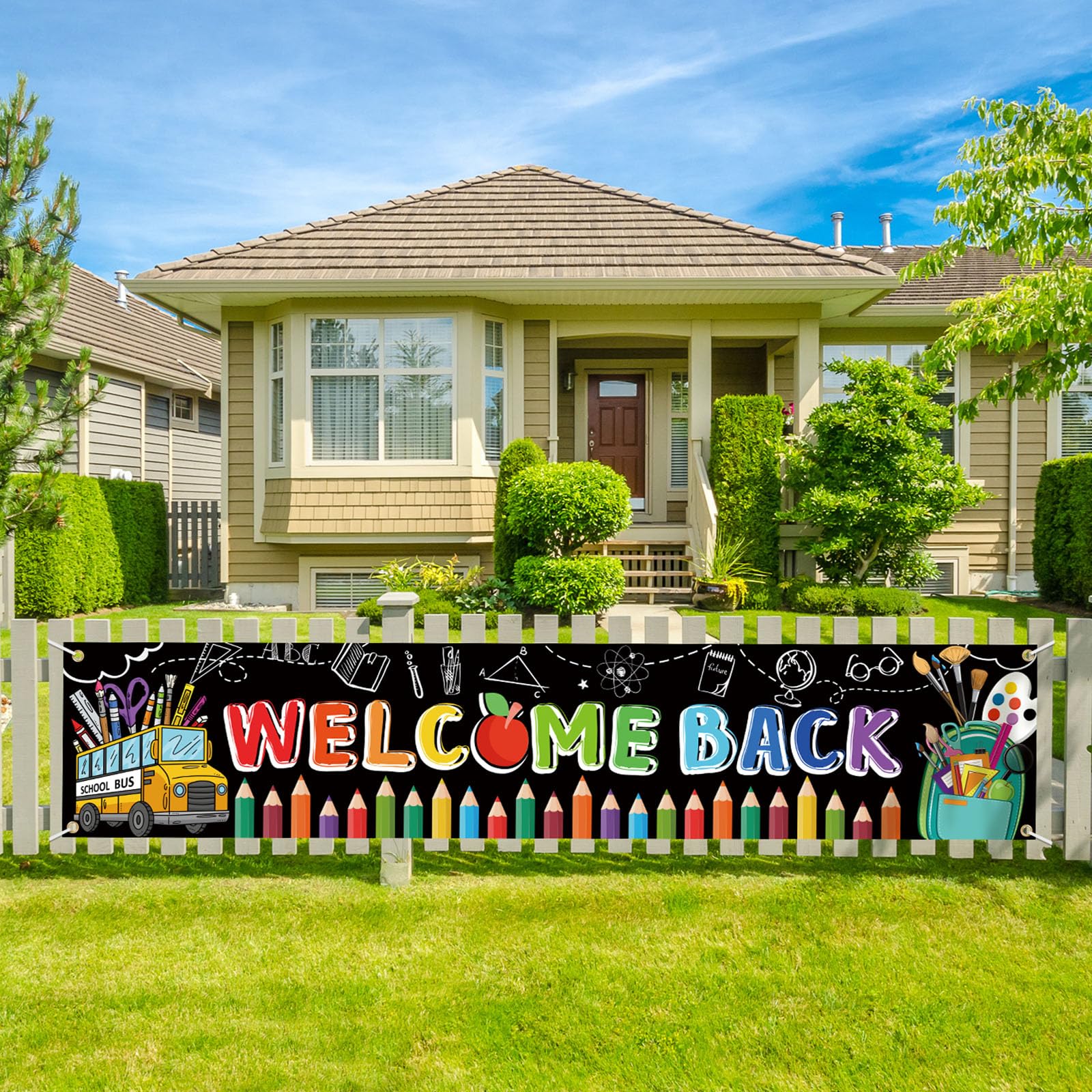 Welcome Back To School Banner Back To School Decorations Welcome Back To School Yard Sign For School Classroom Hanging Yard Bann