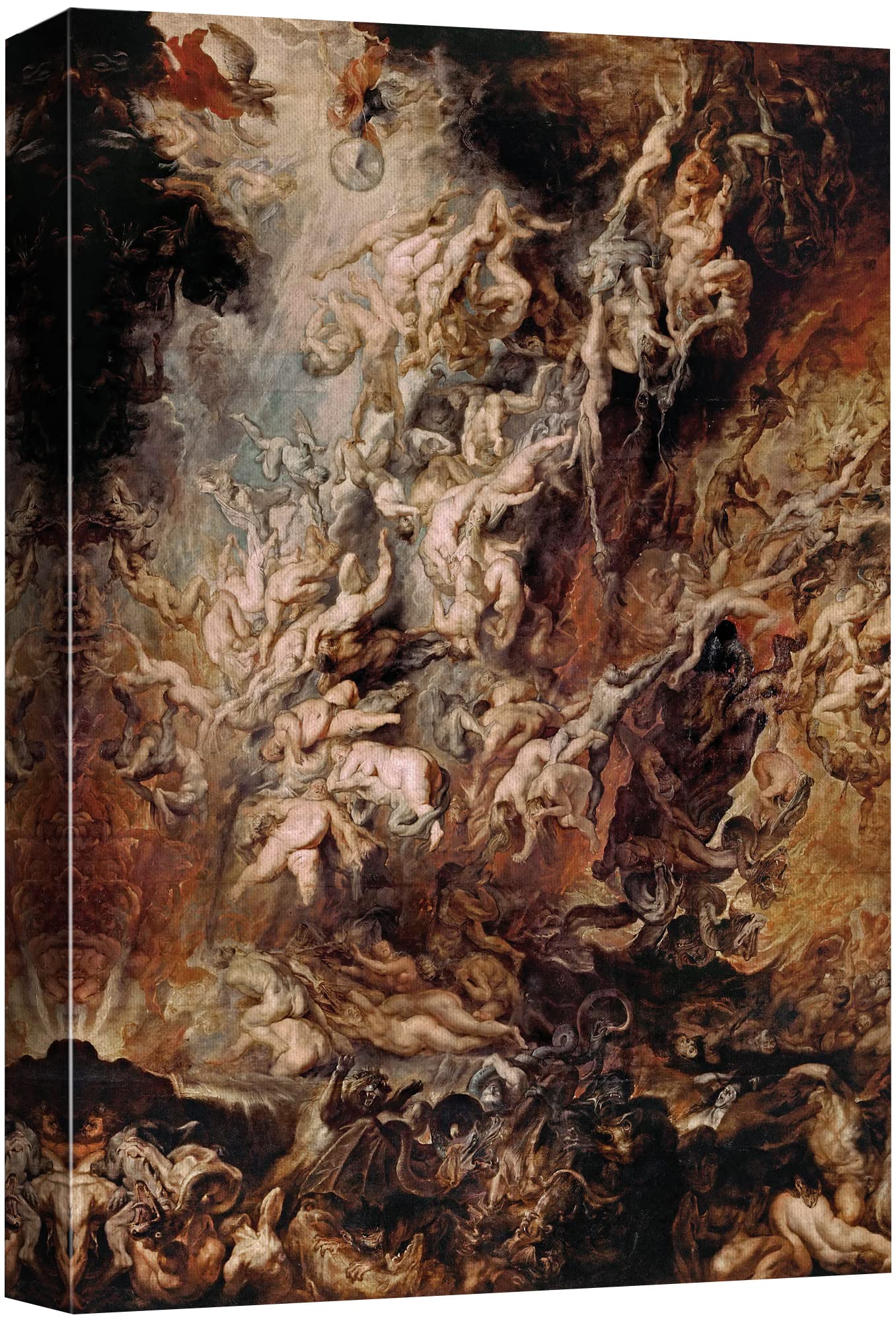 Wall26 - Oil Painting Of Fall Of The Rebel Angels By Peter Paul Rubens - Baroque Style - Hell, Heaven, Catholic, Christianity -