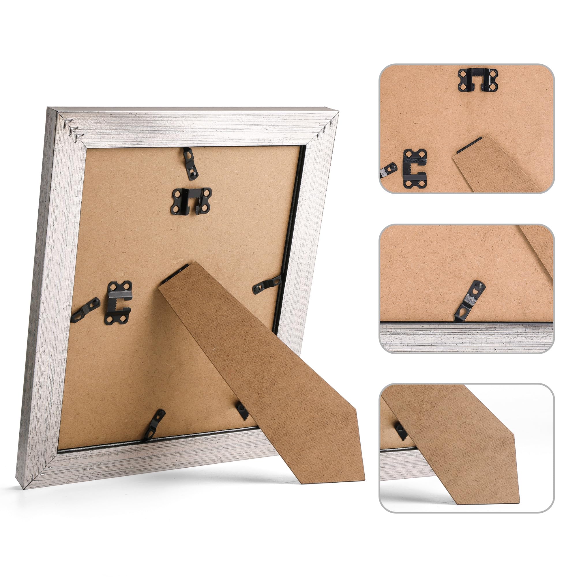 Edenseelake 8x10 Picture Frames Set of 2, Vintage Silver Photo Frame 8 by 10 for Tabletop or Wall Display