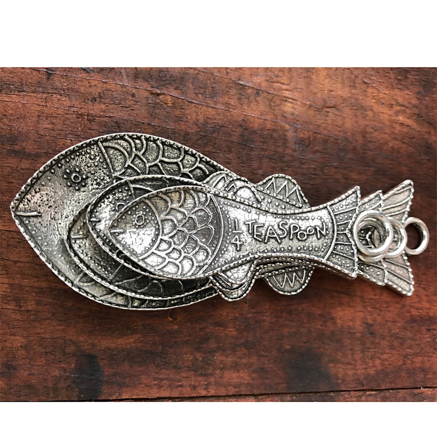 Crosby & Taylor Fish Pewter Measuring Spoons