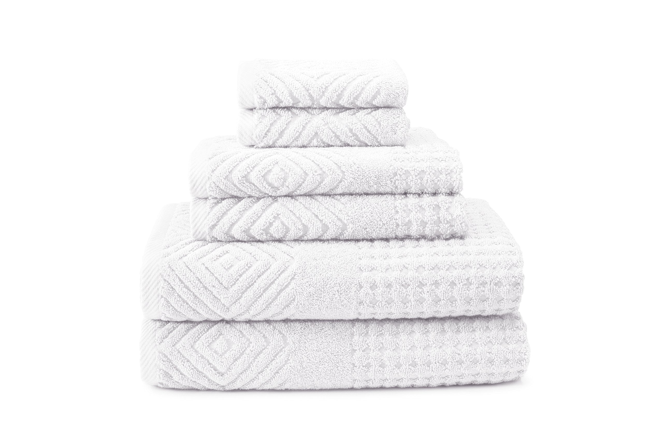 Texere 100% Organic Cotton Diamond Jacquard 700 Gsm Luxury Bath Towel Sets, Soft And Absorbent Hotel Quality, Bath Towels, Hand