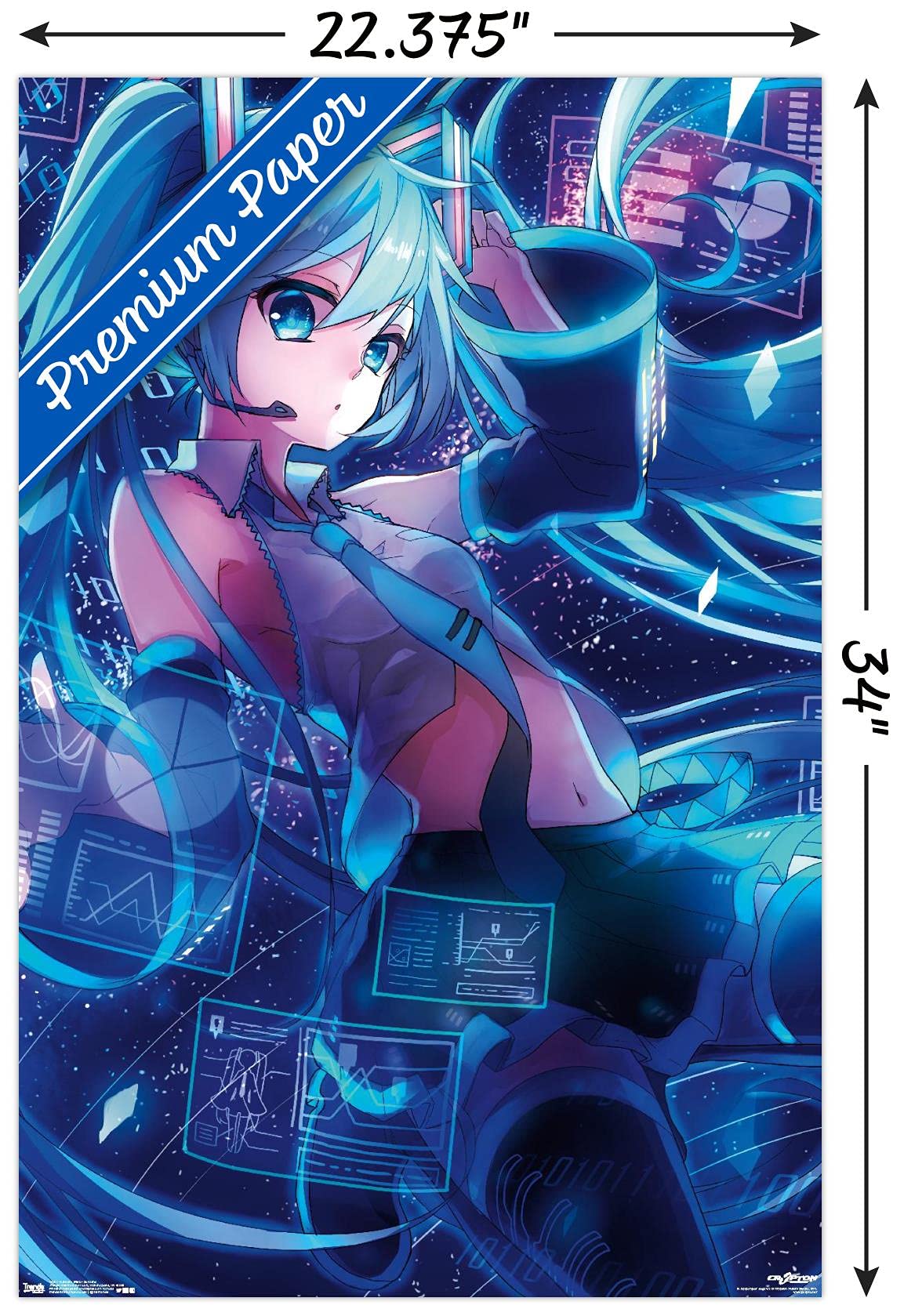 Trends International Hatsune Miku - Screens Wall Poster, 22.375'' X 34'', Premium Unframed Version
