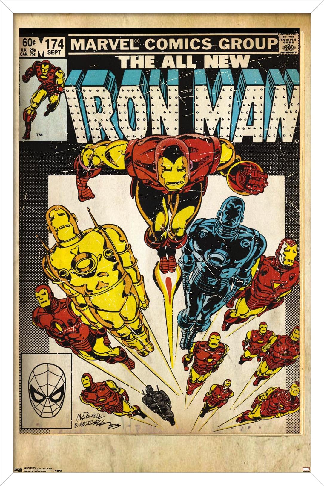 Trends International Marvel Comics - Iron Man - Cover #174 Wall Poster, 22.375'' X 34'', White Framed Version
