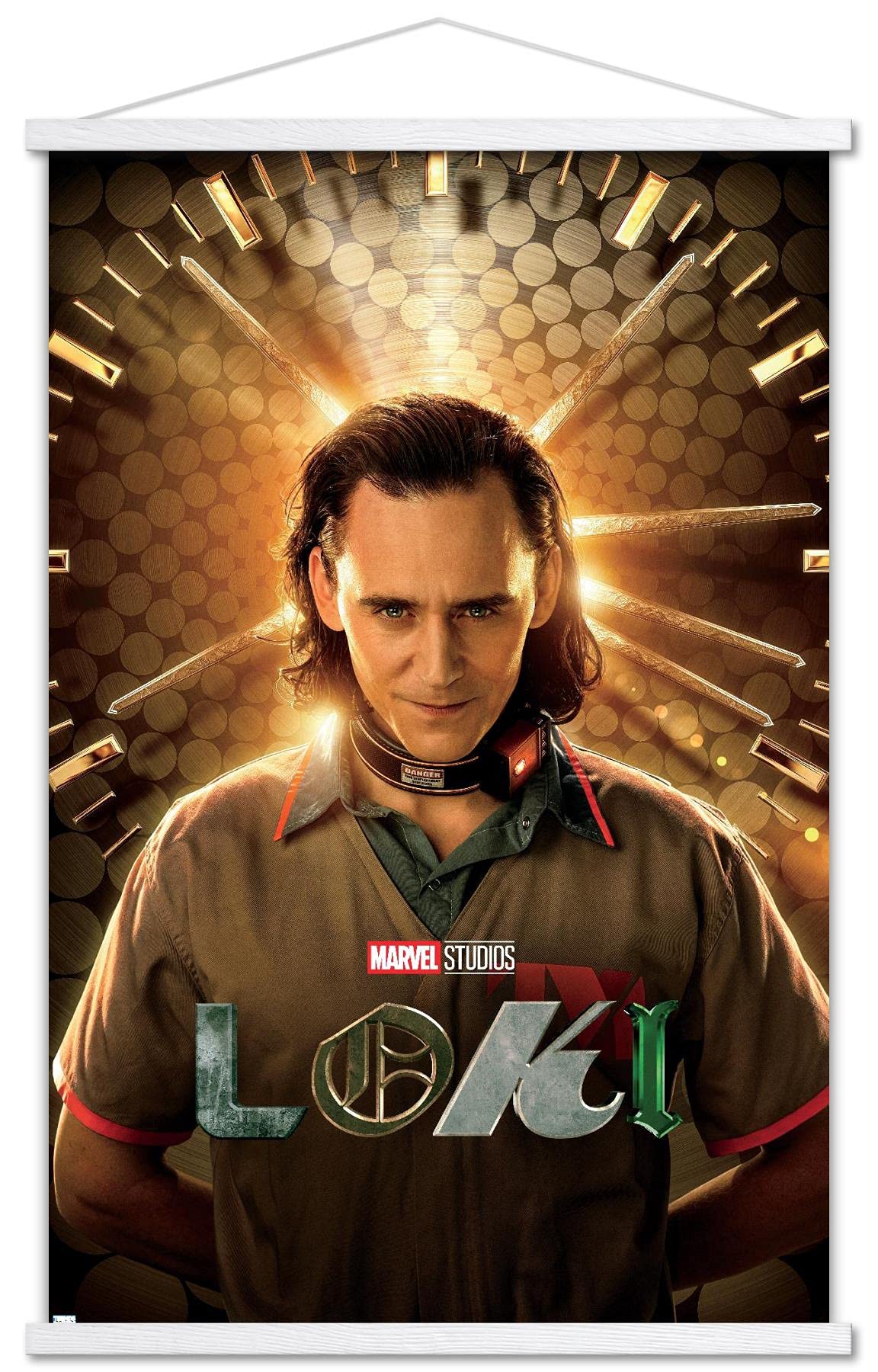 Trends International Marvel Loki-Teaser Wall Poster With Magnetic Frame, 22.375'' X 34'', Print And White Hanger Bundle