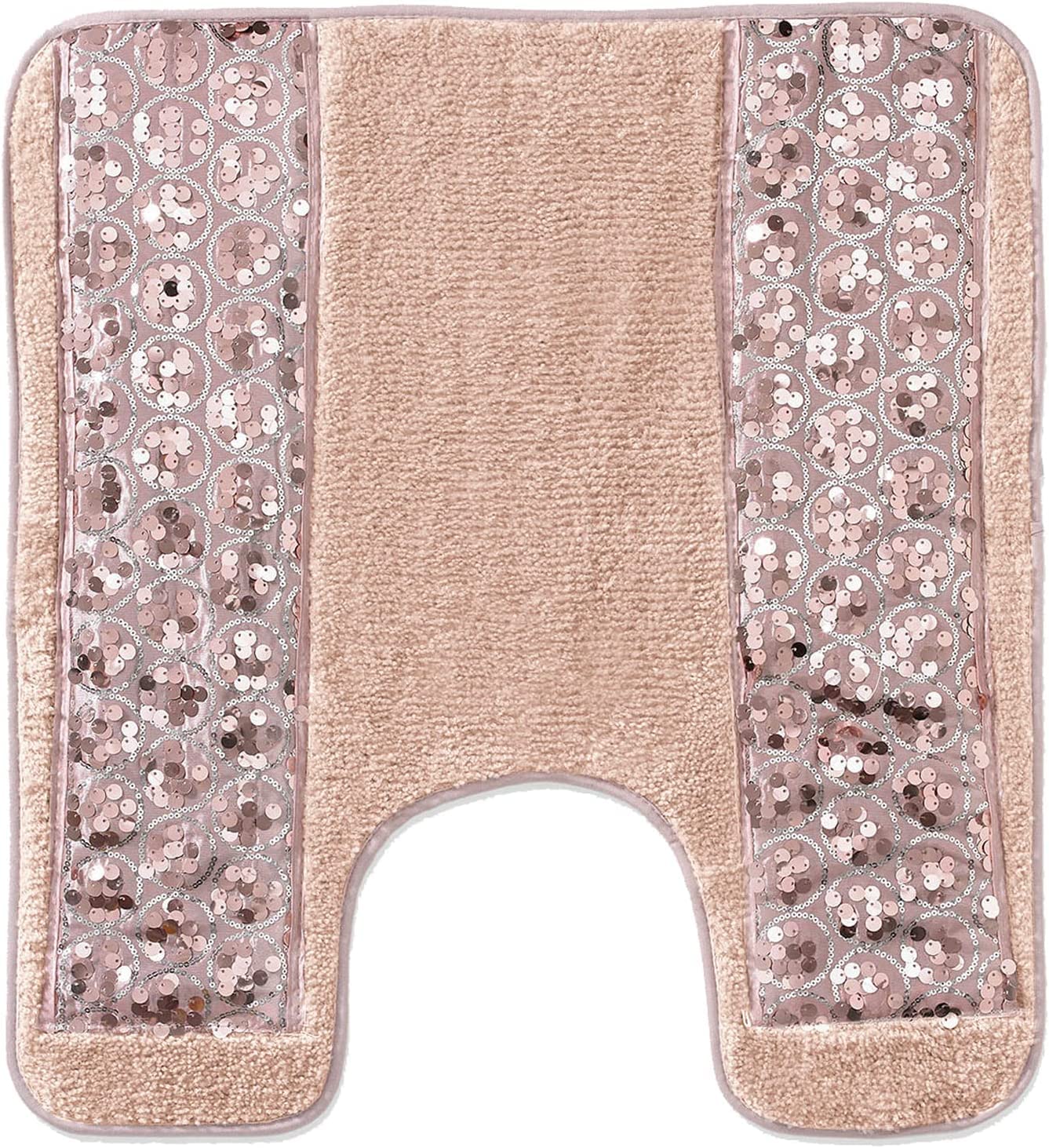 Zahari Home Sinatra Bath Rug Contour Contemporary Decorative Beautiful Design Size 24'' X 21'', Blush