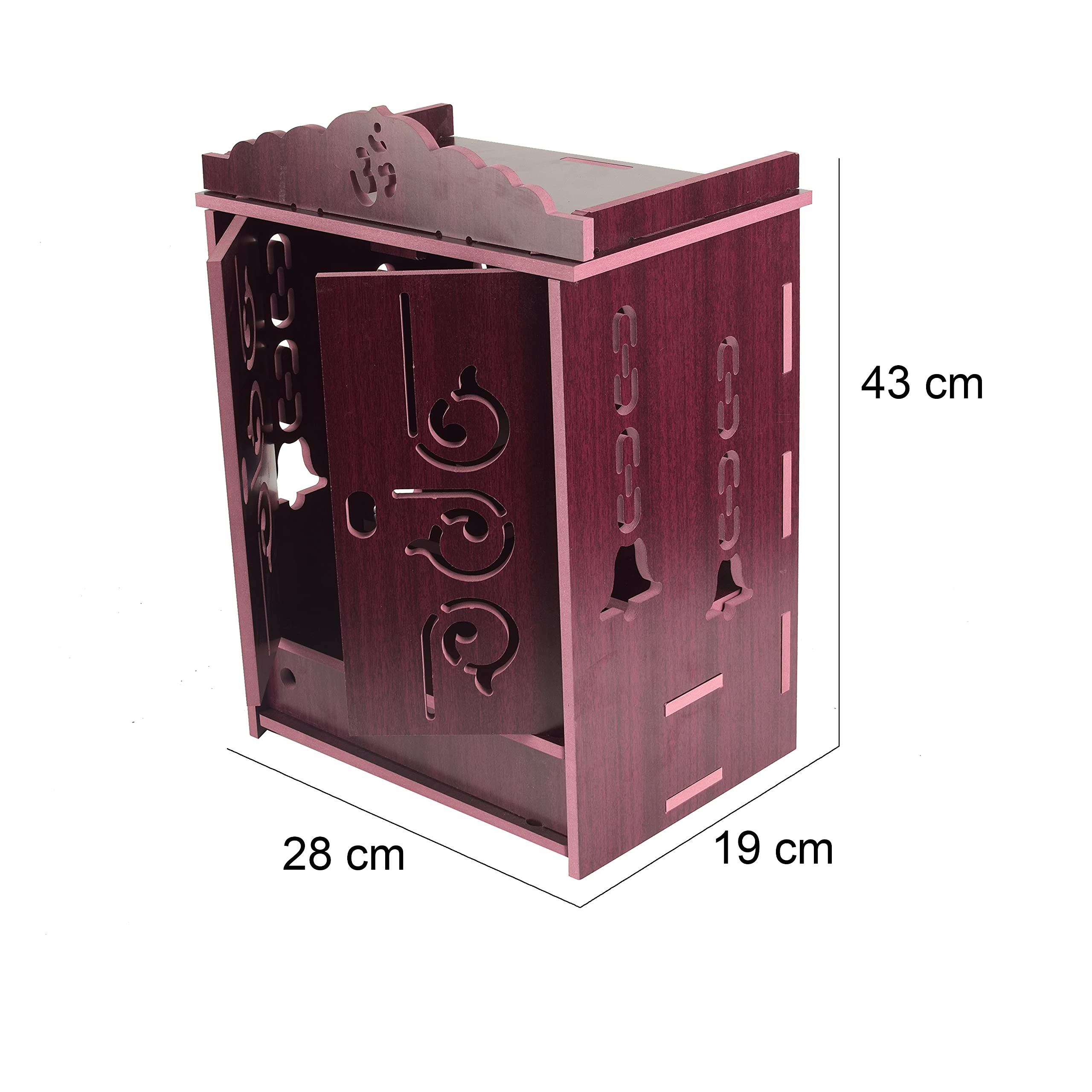 Nexat Art Wooden Wall Hanging Temple For Home And Shop,Office And Home Showpiece Temple(Size:41 X 28 X 19 Cm) (Brown) (Marron 45