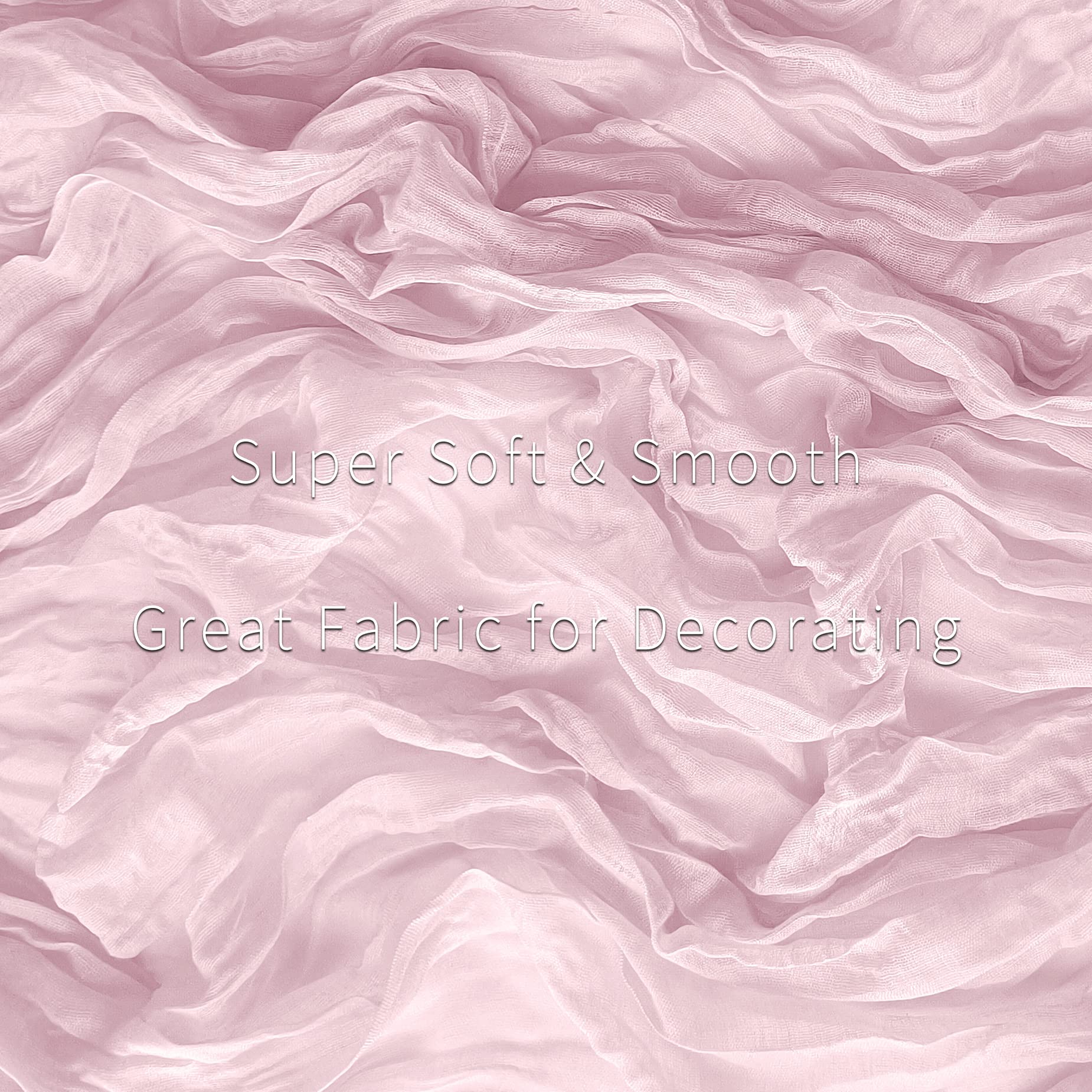 2 Pack Blush Cheesecloth Table Runners, 10Ft Baby Pink Gauze Table Runner Romantic Wedding Cheese Cloths Decor For Bridal Baby S