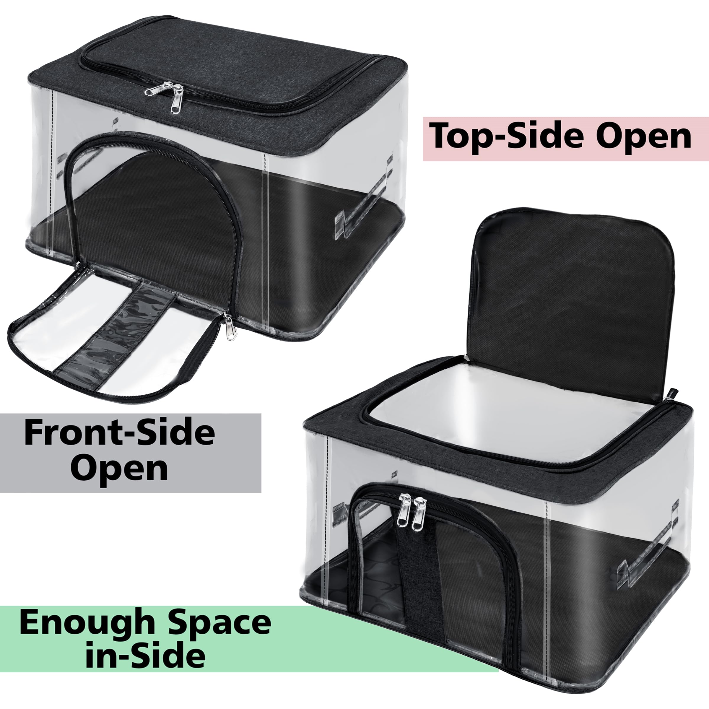 Storite 3 Pack Nylon 33 L Pvc Transparent Moisture Proof Storage Box For Clothes Closet Wardrobe Organizer Saree Bags For Clothe