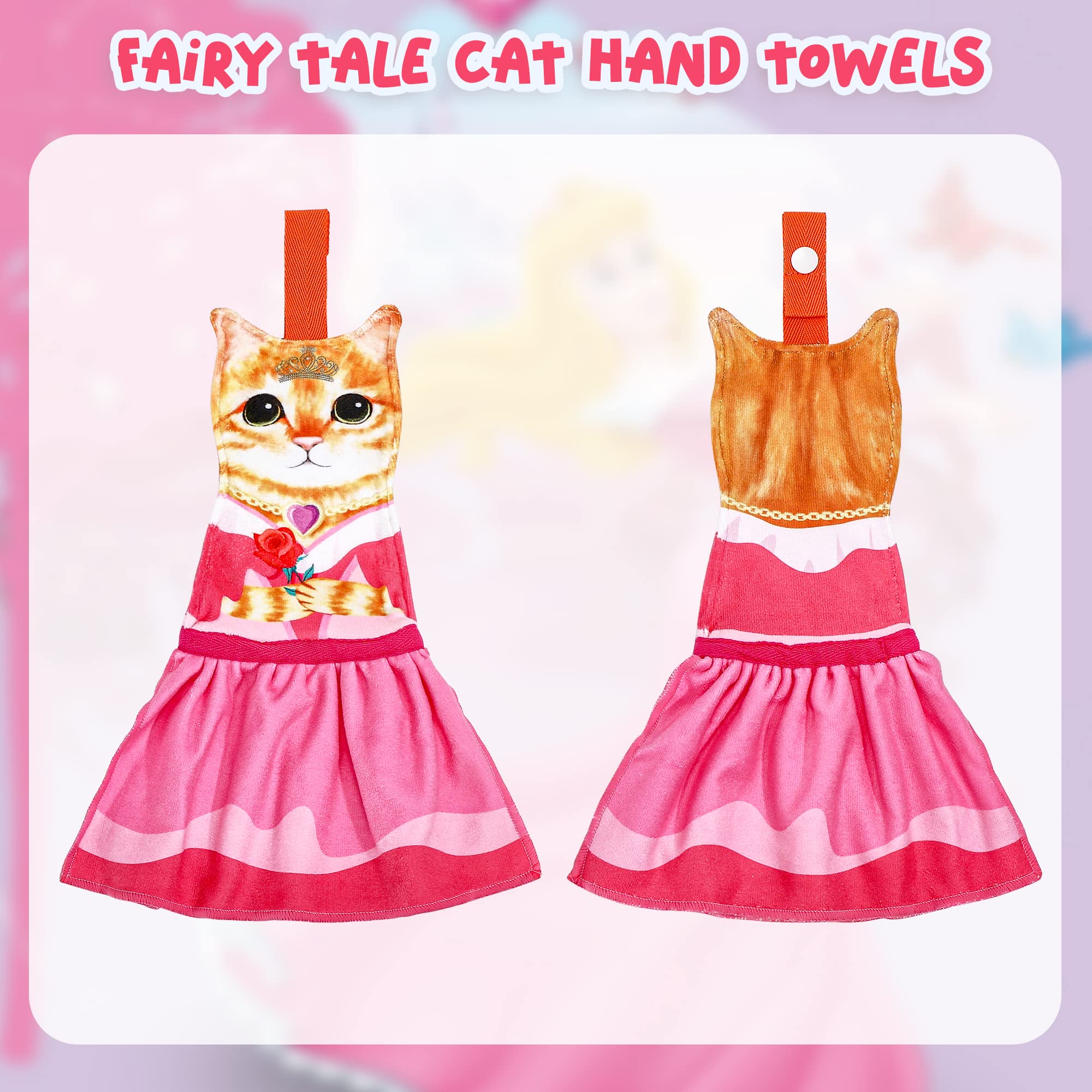Cat Funny Hand Towels For Bathroom Kitchen - Cute Decorative Cat Decor Hanging Face Towels Super Absorbent Soft-Unique Valentine