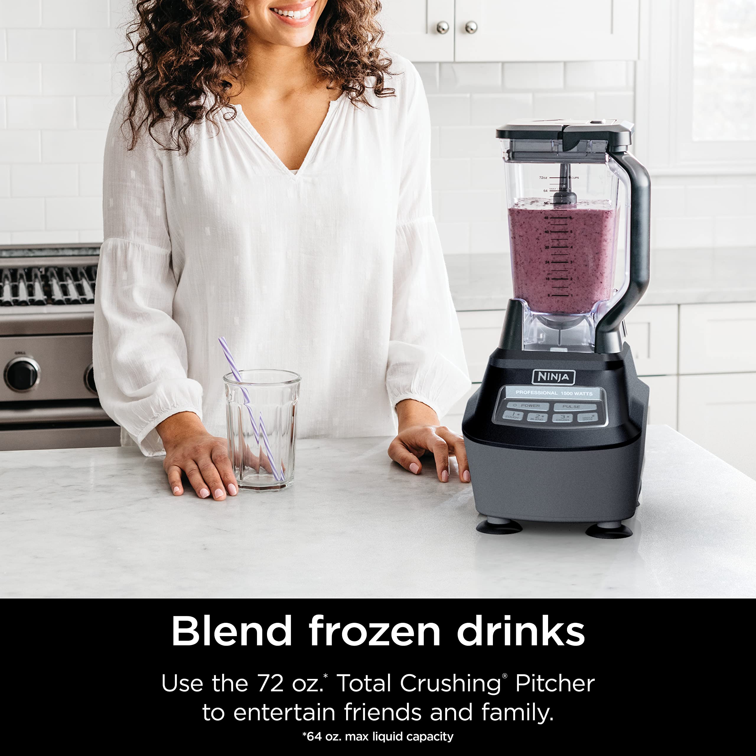 Ninja Mega Kitchen System BL770AMZ Blender & Food Processor - Black, Includes 1 Nutri Ninja Cup, 8-Cup Bowl, Perfect for Smoothies & Frozen Drinks