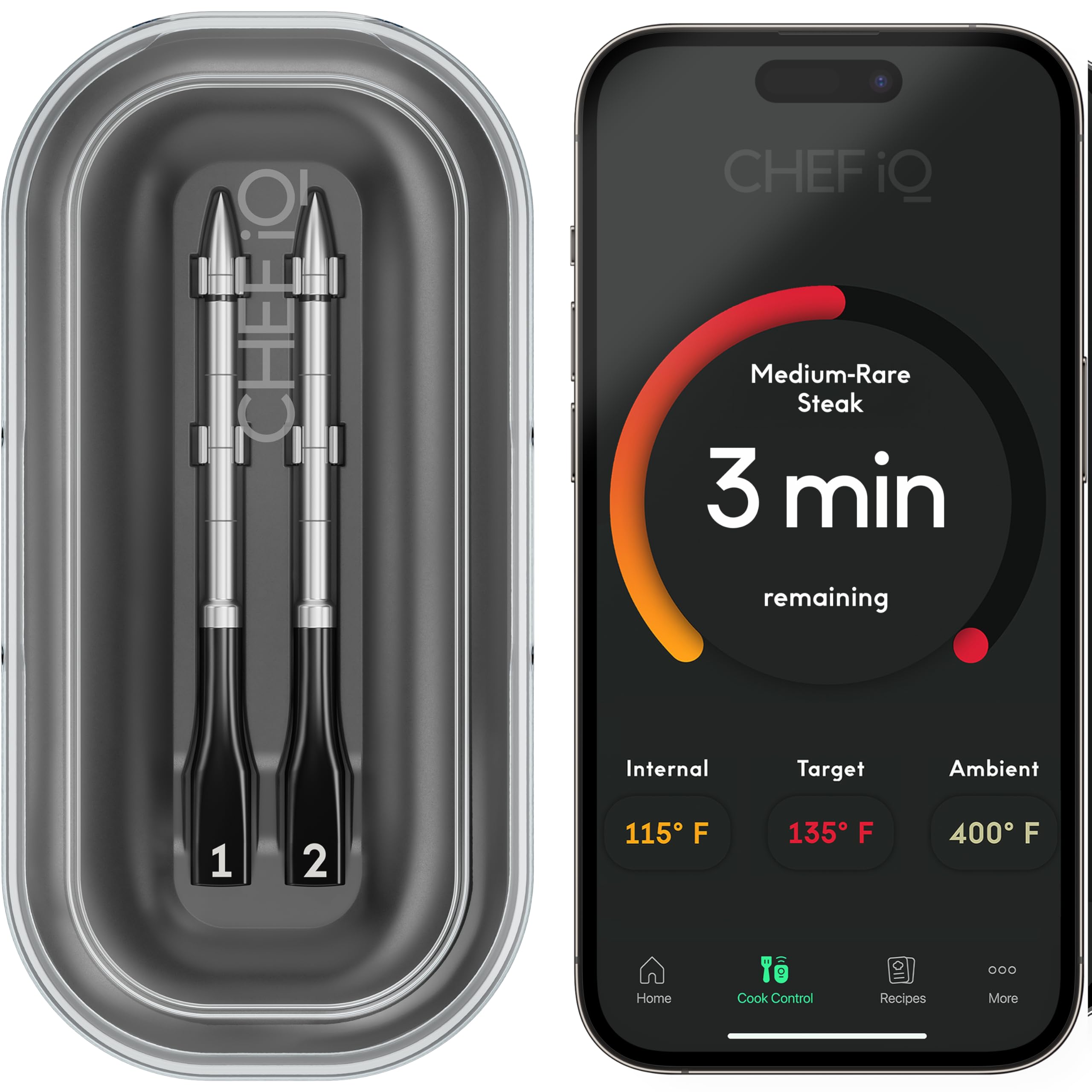 Chef Iq Sense Smart Wireless Meat Thermometer With 2 Ultra-Thin Probes, Unlimited Range Bluetooth Meat Thermometer, Digital Food