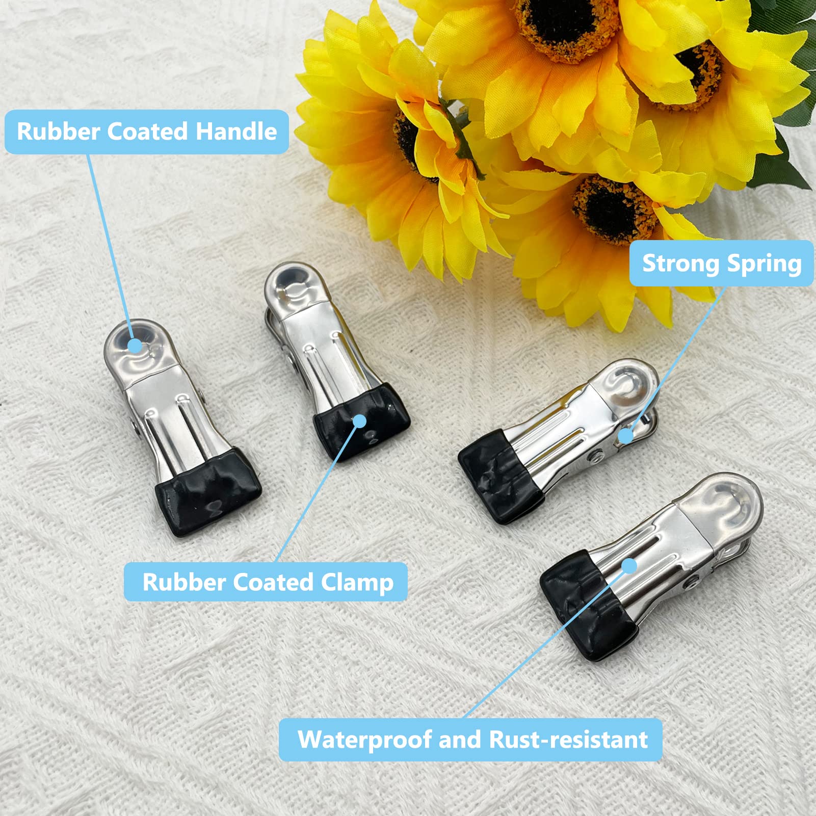 Clothes Pins for Hanging Clothes  32 Pack Stainless Steel Black Clothespins for Laundry  Heavy Duty Clothing Pins for Clothes Line  Multipurpose Metal Clips for Clothes  Socks  Towel  Snack  Photo