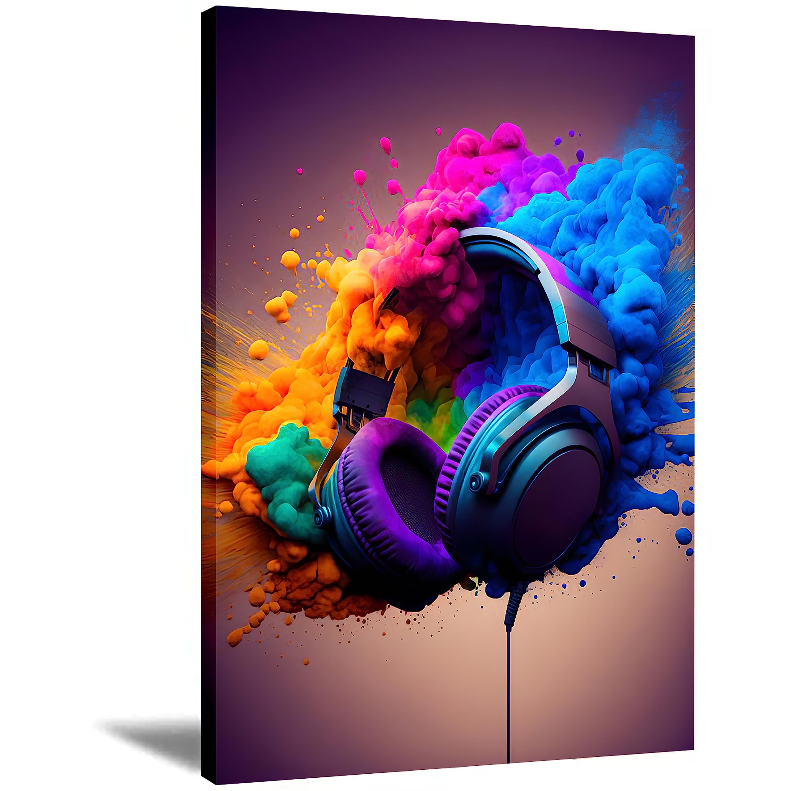 Video Game Wall Art Gaming Poster Modern Colorful Gaming Posters Headphone Pictures Wall Decor Game Controller Wall Art Canvas G