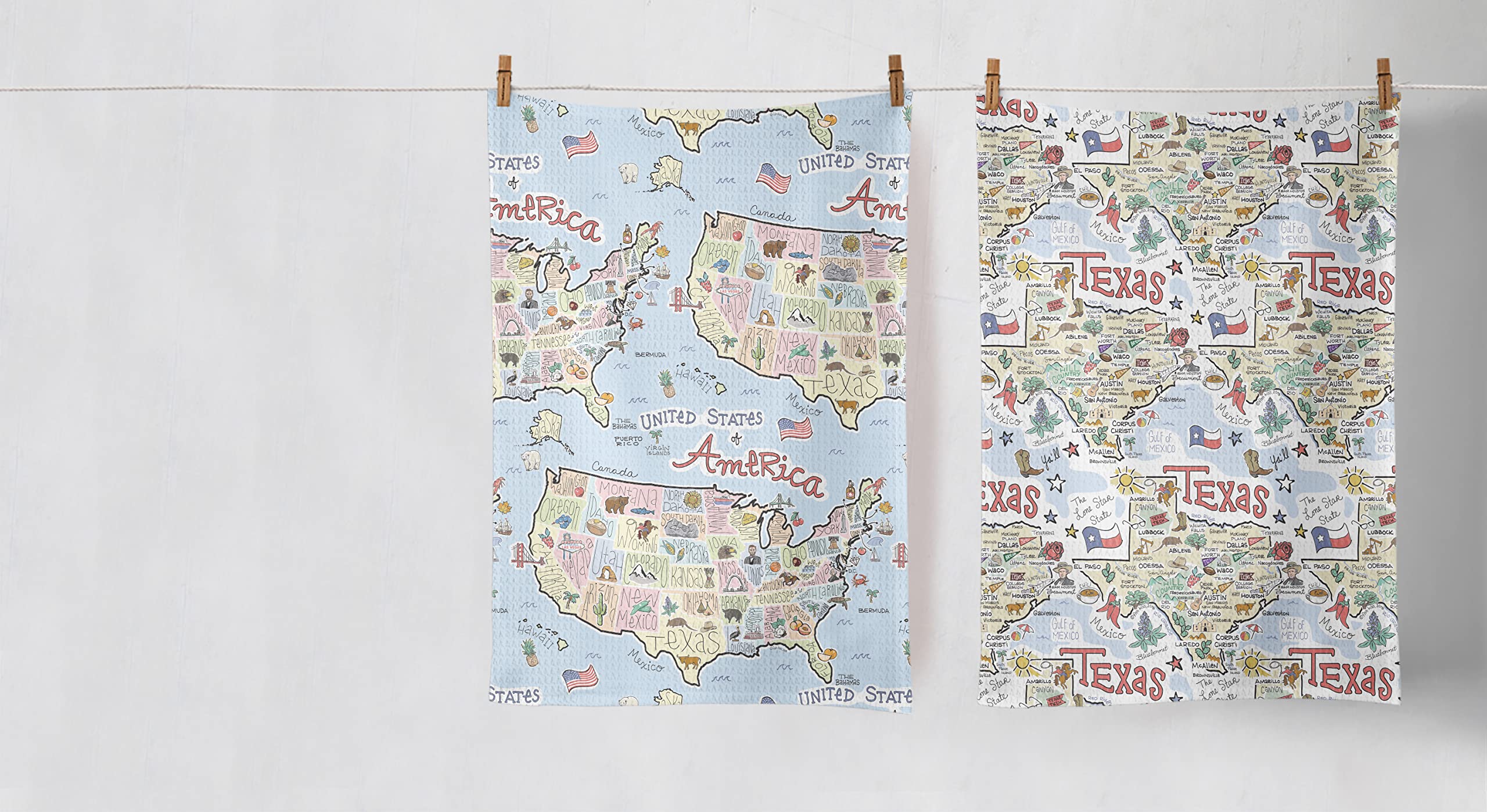 Fish Kiss 16''X24'' Louisiana Map Towel Is 100% Microfiber Waffle Weave Help You Explore In Detail - Our Super Absorbent & Soft,