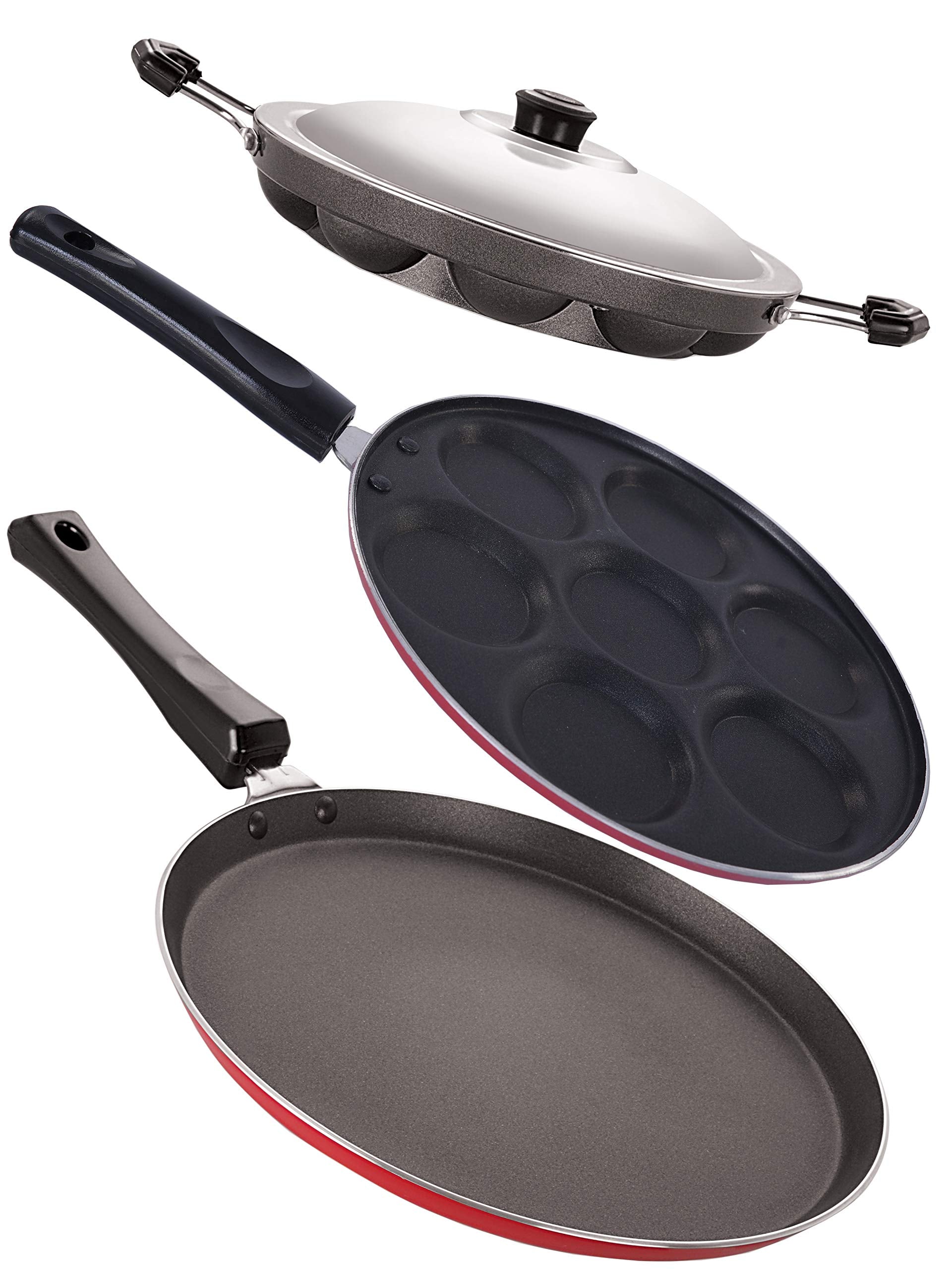 Nirlon NonStick Chemical Free NonInduction 3 Piece Kitchenware Combo Item Gift Set