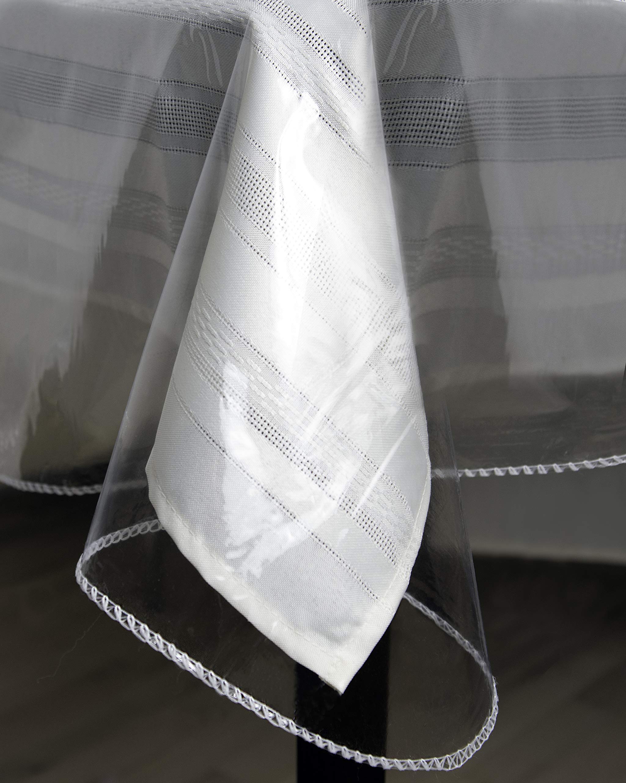 Broder Mfg Inc Tablecloth Protector Crystal Clear Vinyl (60X108 Oval)  Thick, Durable Clear Tabletablecloth Protector  Perfect F