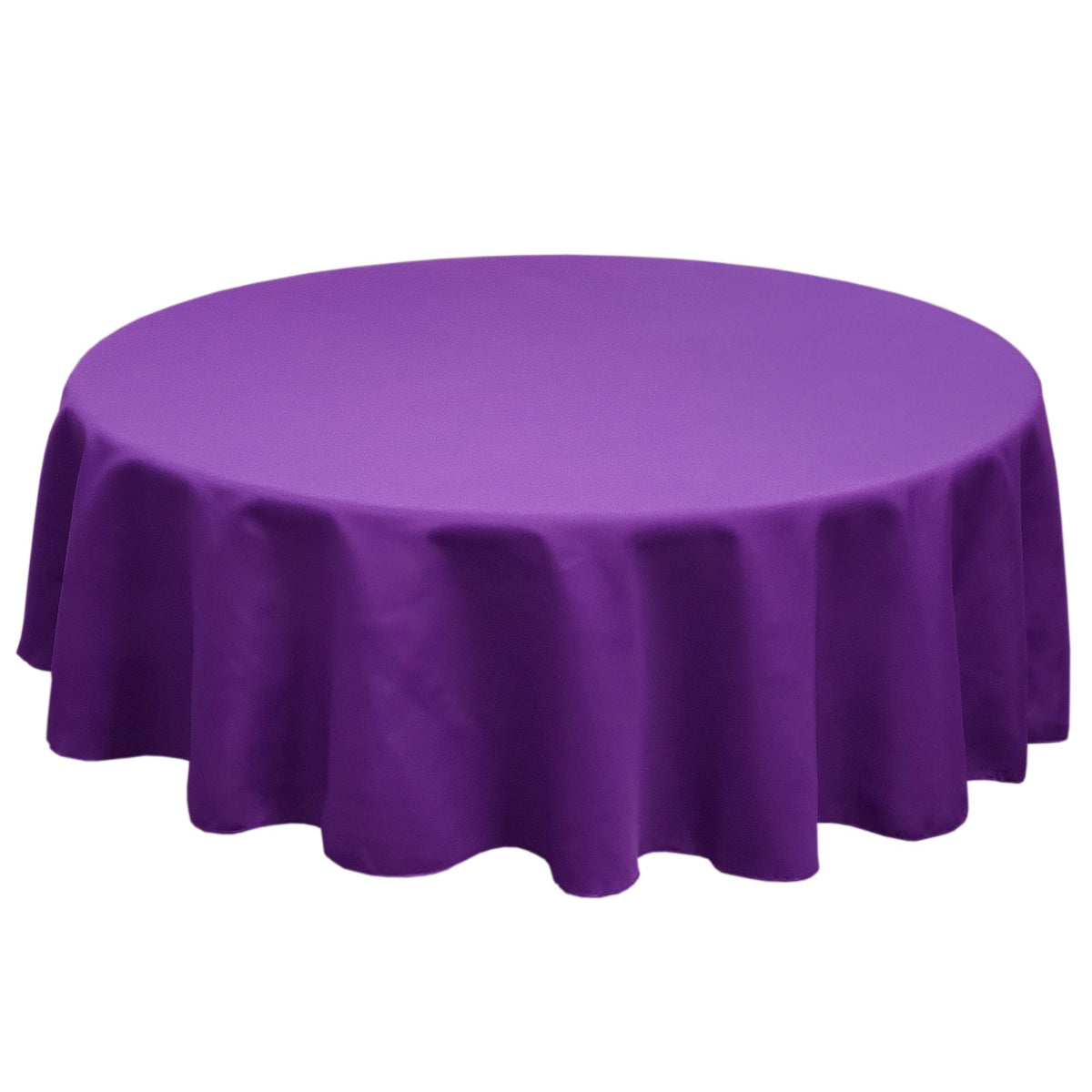 Tablelinensforless Polyester Round Tablecloth, 84 Inch Round, (Purple)