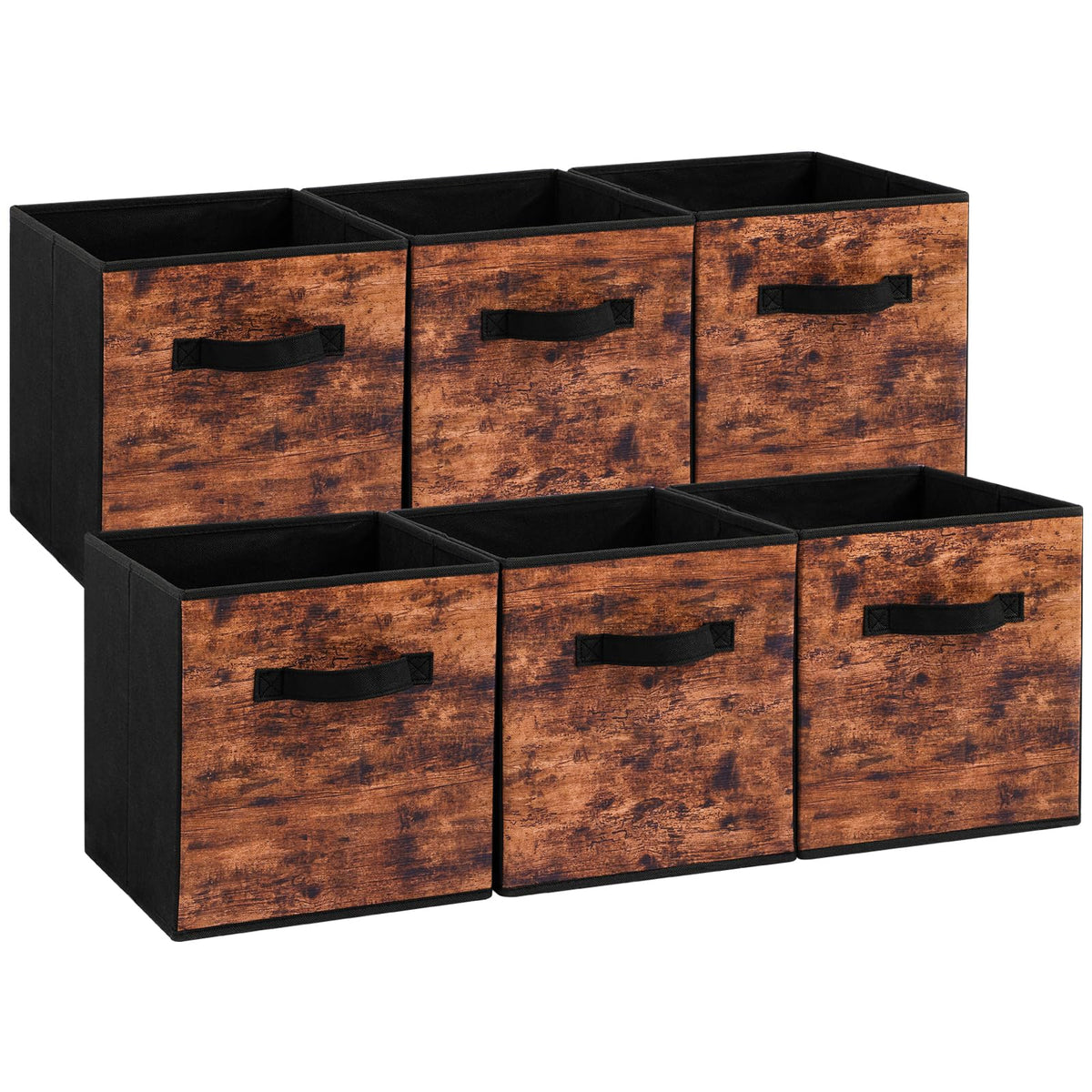Stero Fabric Storage Cubes, 6 Pack Foldable Storage Bins With Handle, 11.8 Inch Storage Baskets Box For Shelves, Closet, Organiz