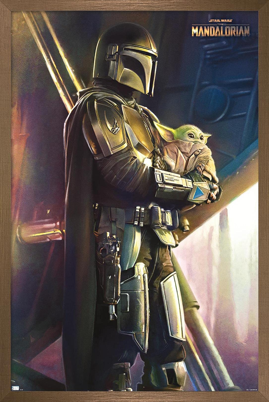 Trends International Star Wars: The Mandalorian - Held Wall Poster, 14.725'' X 22.375'', Bronze Framed Version
