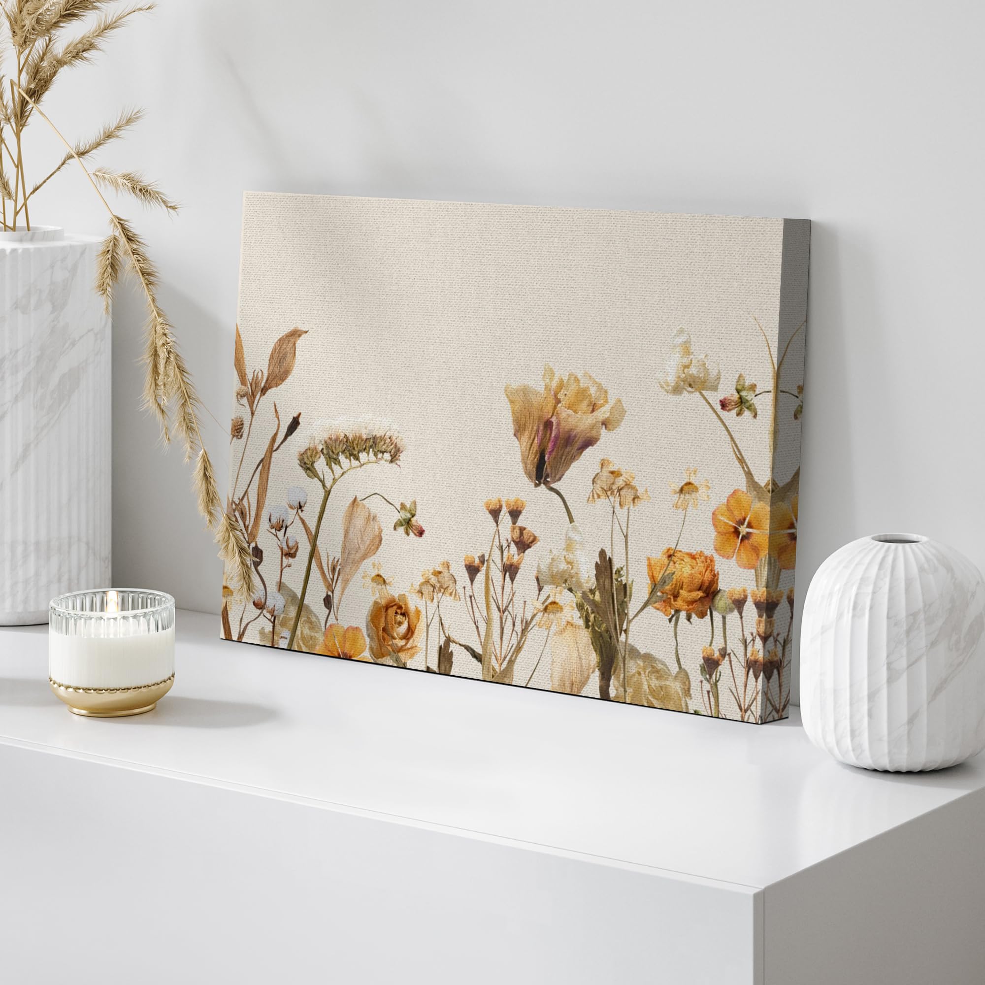 Wall26 Canvas Print Wall Art Soft Pastel Floral And Butterfly Nature Wilderness Photography Modern Art Decorative Country Multic