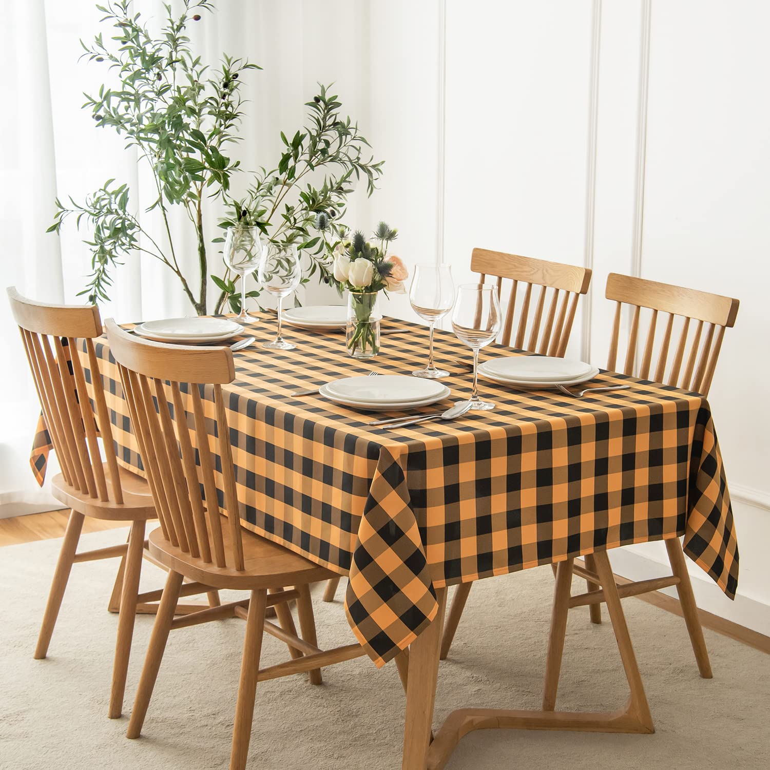 Maxmill Checkered Tablecloth Stain Resistant Waterproof Wrinkle Resistant Washable Heavy Weight Table Cloth Gingham For Dining R
