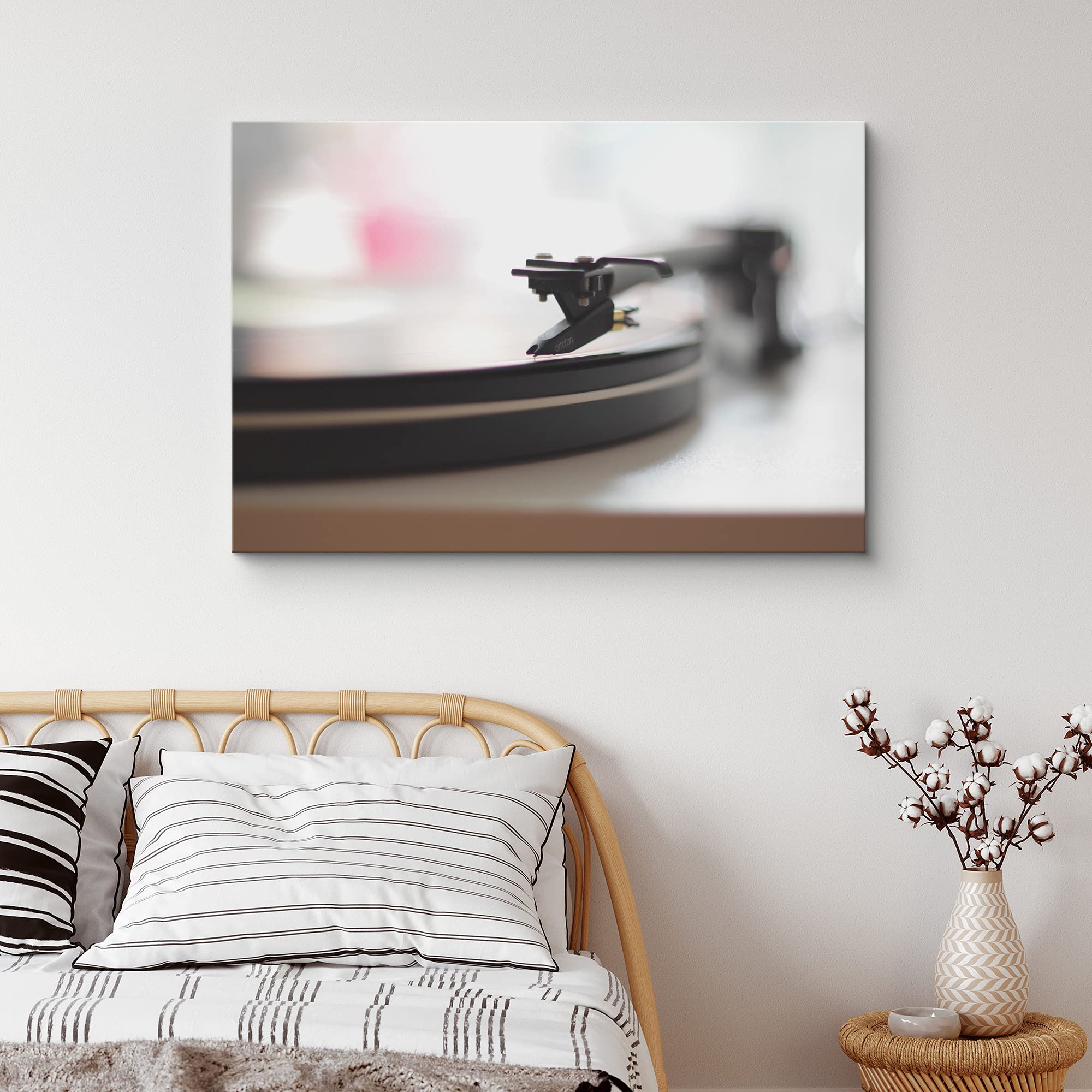 Nwt Canvas Print Wall Art Vintage Record Player Music Instruments Photography Modern Art Industrial Closeup Expressive Multicolo