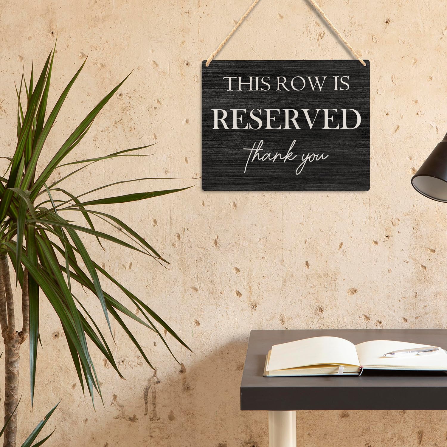Ryeolo Wedding Reserved Signs, Wooden Hanging Signs, 10.2x7.8 Inches (Black)