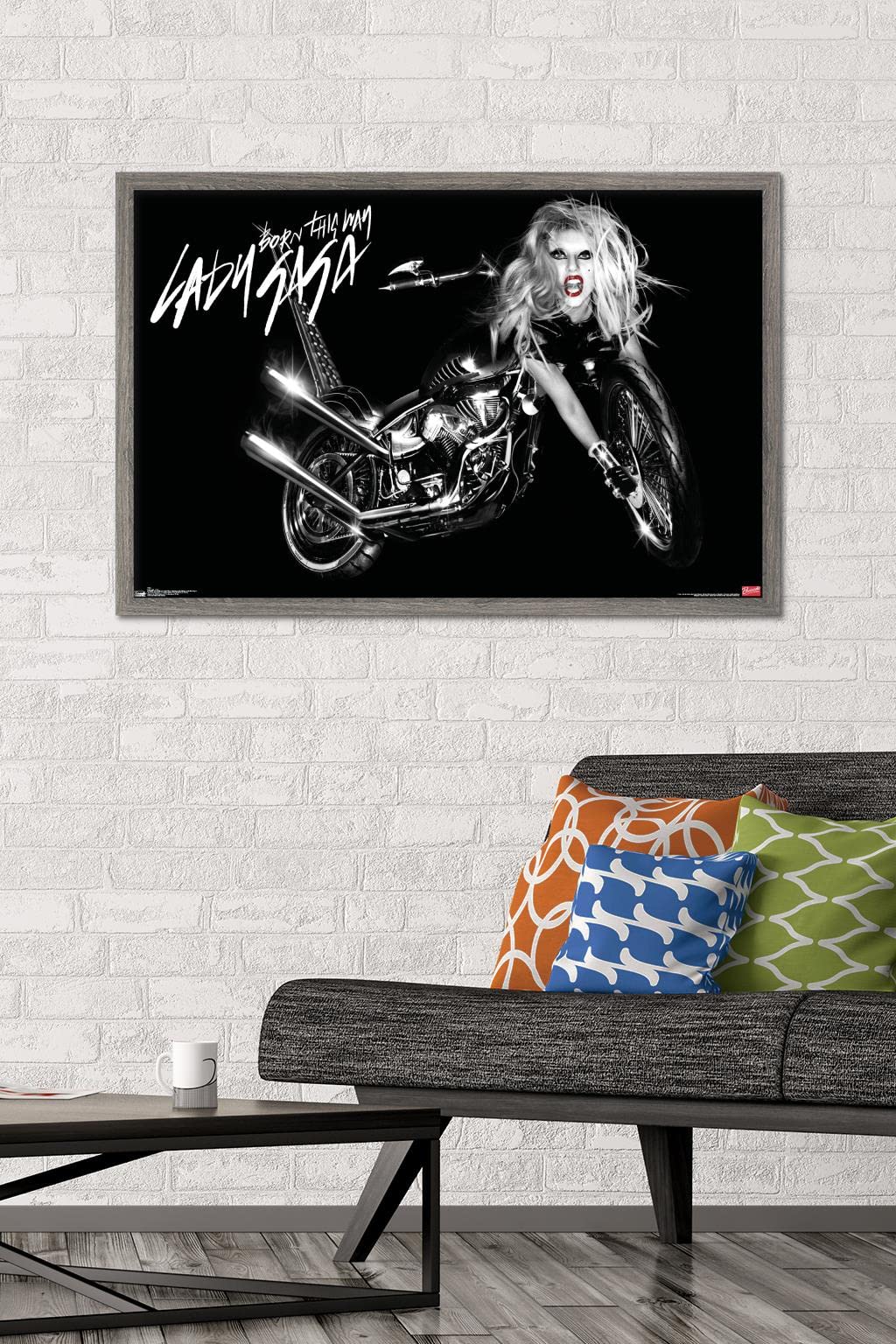 Trends International Lady Gaga - Cover Wall Poster, 22.375'' X 34'', Barnwood Framed Version