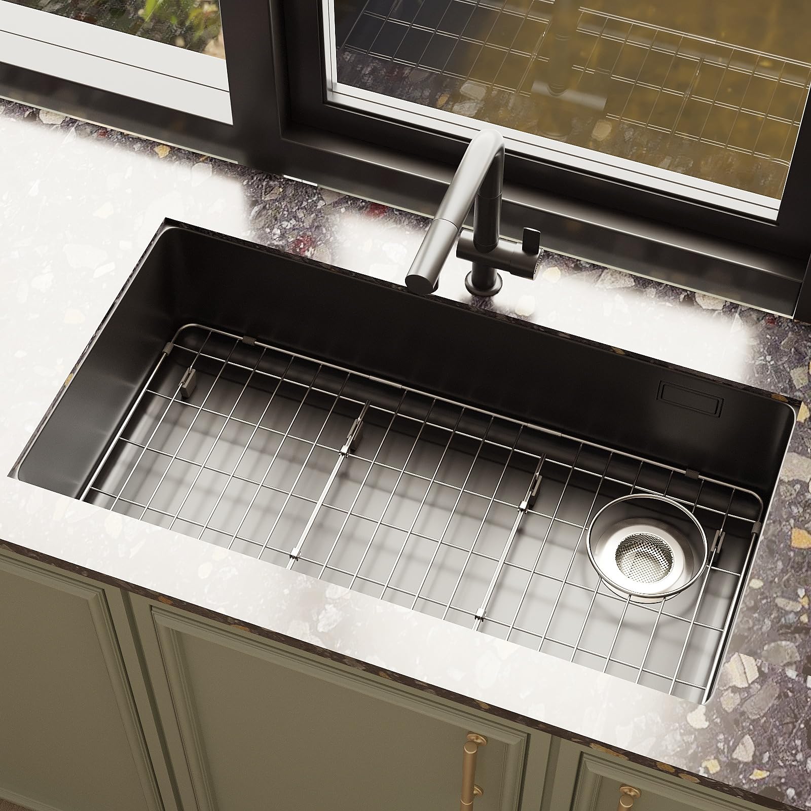 Kikibro Sink Protectors For Kitchen Sink, Sink Rack For Bottom Of Sink, Metal Sink Rack, Kitchen Sink Gird, Bottom Basin Rack, S