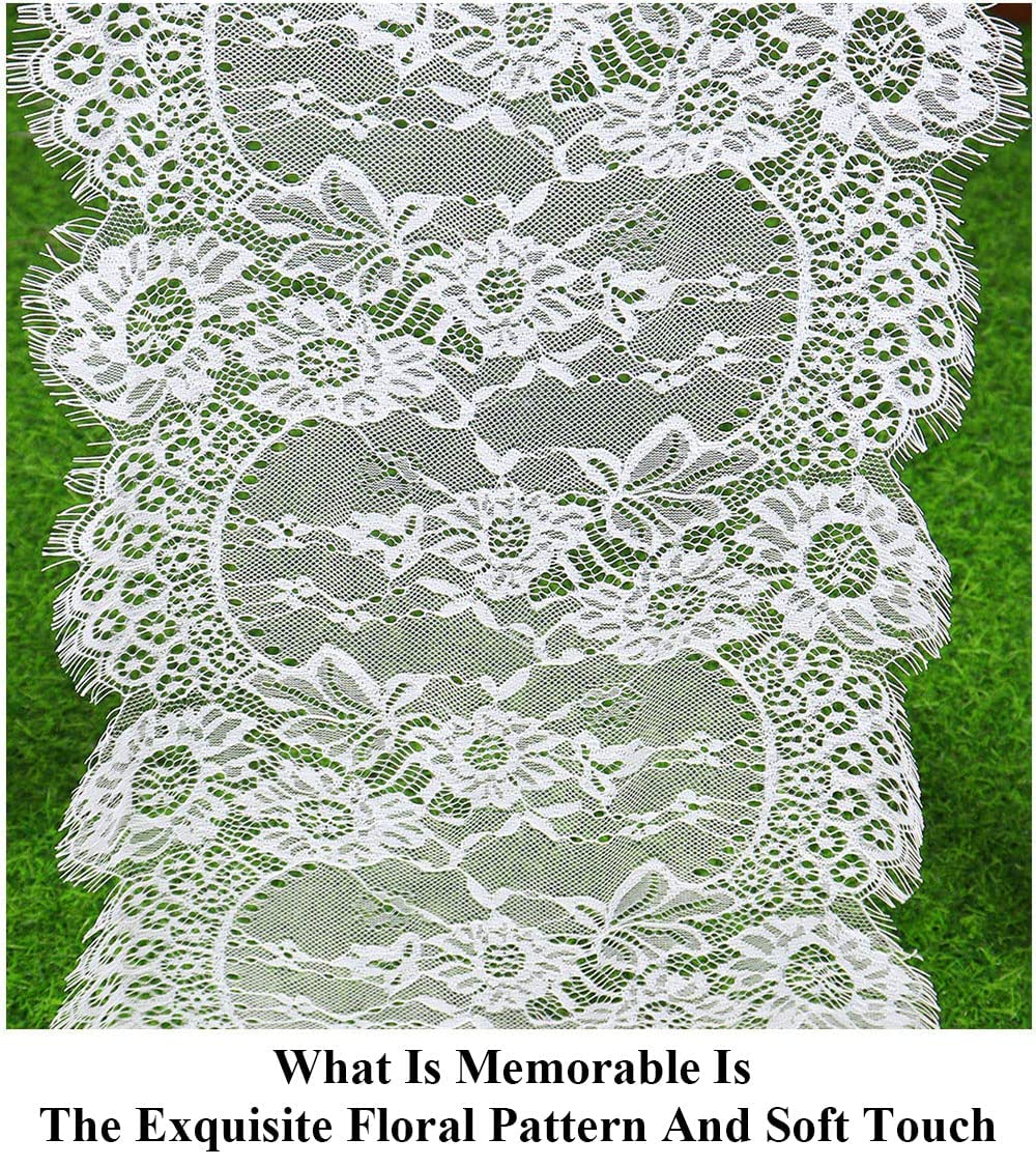 Partisout Lace Table Runner 120 Inches Wedding Table Runner Table Cloth Runner Classy Rustic Table Cover Boho Lace Christmas Tab