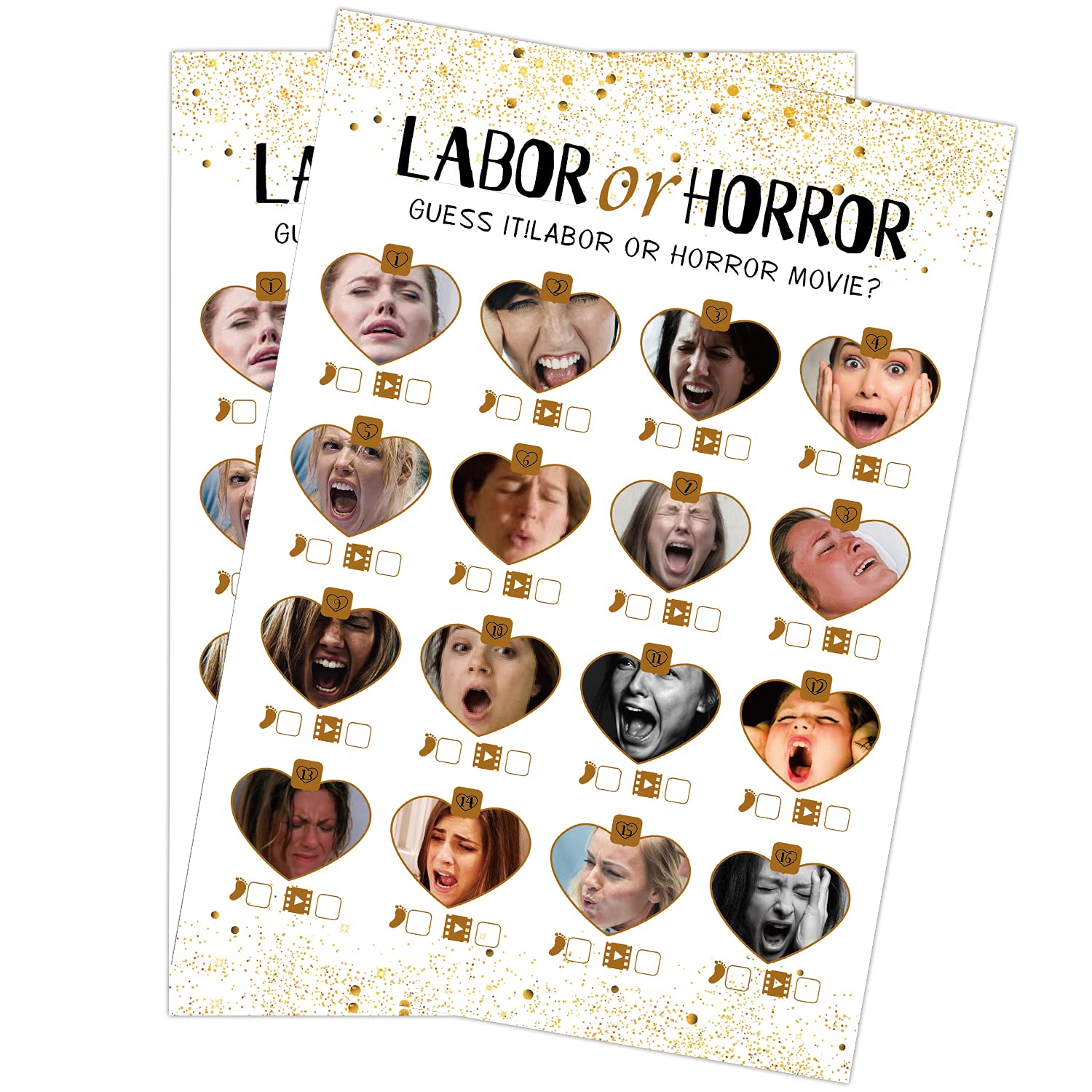 Muruseni Labor Or Horror Baby Shower Game-31 Cards(Including Answers),Gender Reveal Party,For Mom, Dad, Kids, Women, Men, Gender