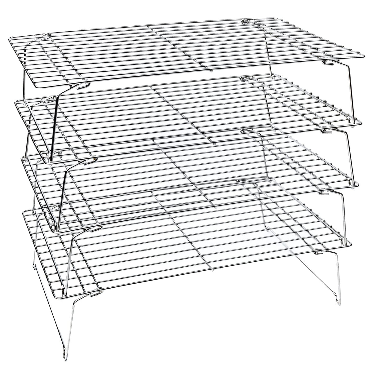 Kitchenatics 4-Tier Stackable Cooling Racks For Baking, 100% Stainless Steel Wire Rack, Oven Safe Baking Rack, Oven Rack For Piz