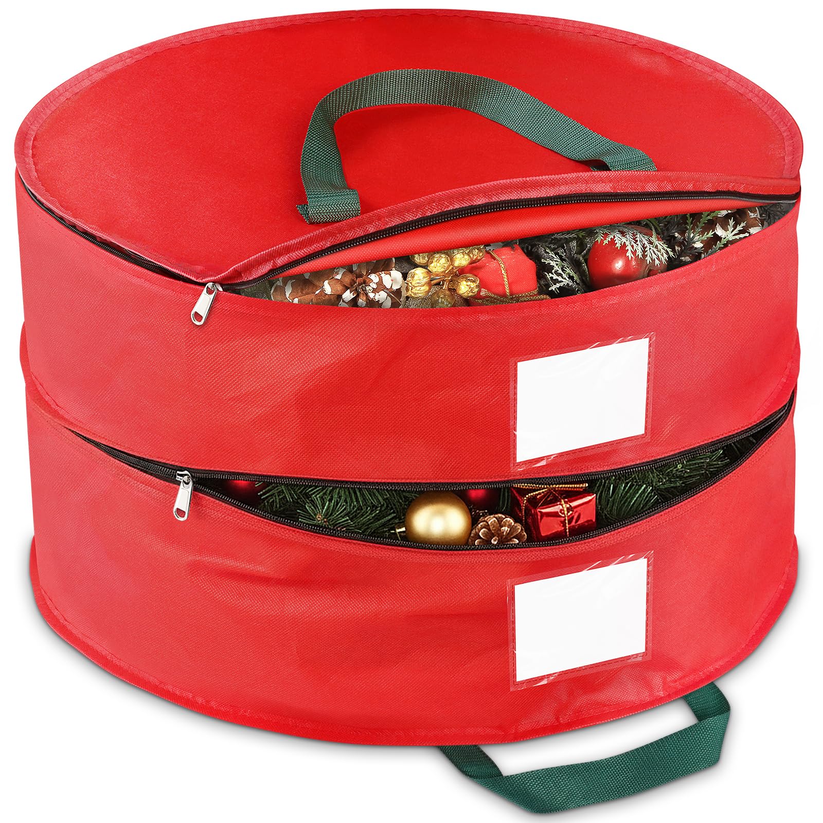 Blessedseason Wreath Storage Container 2 Park Stacking Christmas Wreath Storage Bags With Dual Zipper And Handles, Dust, Pest Pr