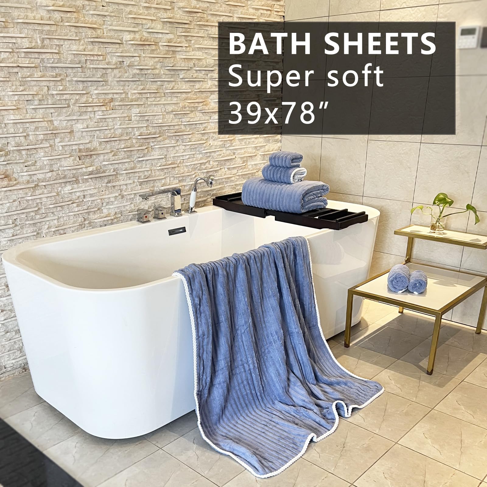 Ytyc 39X78 Inches Oversized Bath Sheets Towels Set Extra Large Towels For Bathroom Luxry Plush Super Soft Absorbent Stripe Hangi