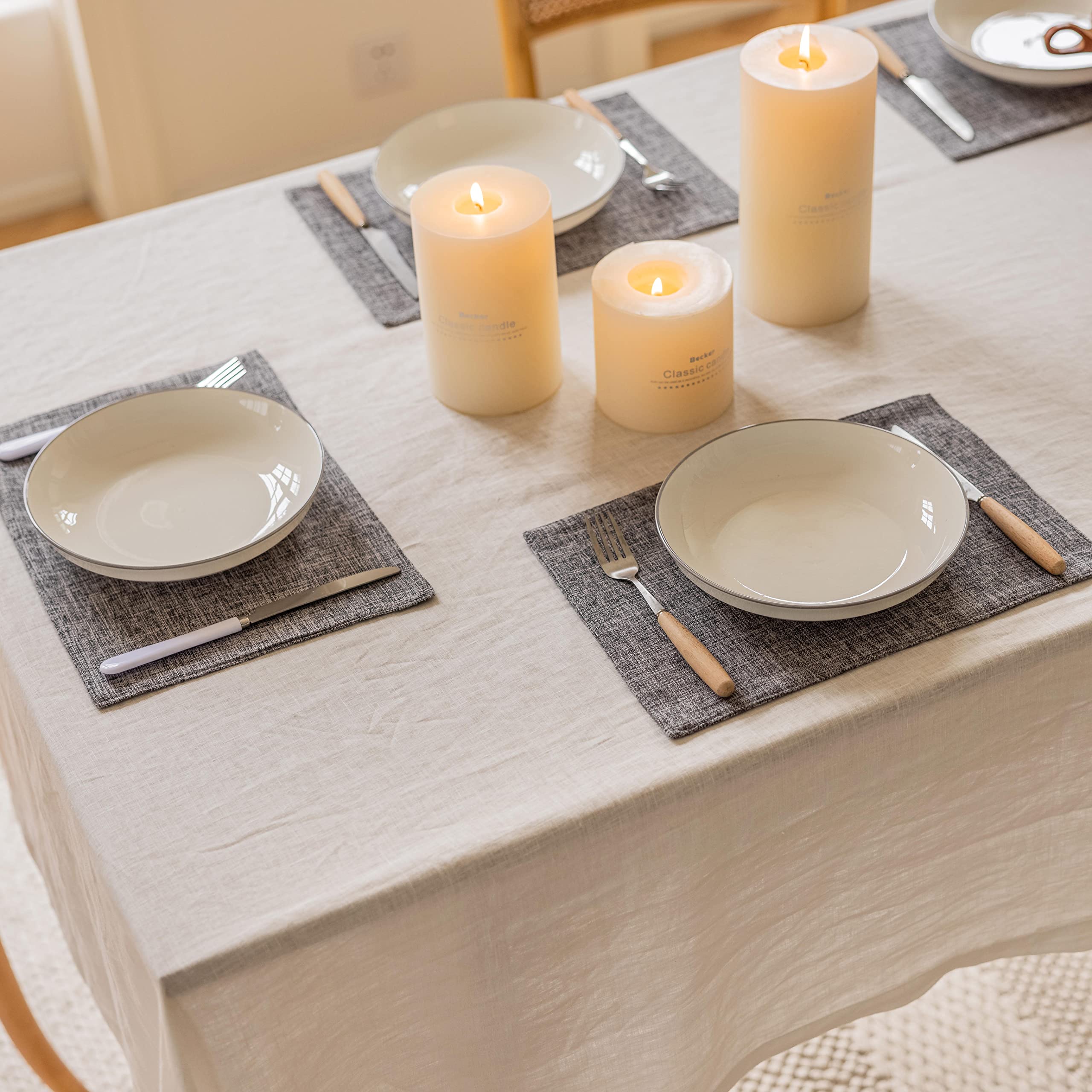 Home Brilliant Cloth Placemats Set Of 6 Heat Resistant Dining Table Place Mats For Kitchen Table Party Decorations Fall Hallowee