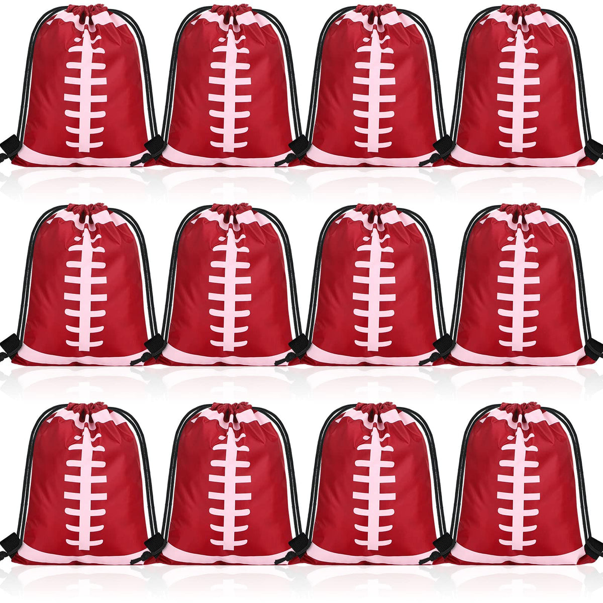 Shappy 12 Pieces Small Sport Drawstring Bags Candy Bag Sport Party Drawstring Goodie Favor Supplies Gifts(Football,10 X 12 Inch)