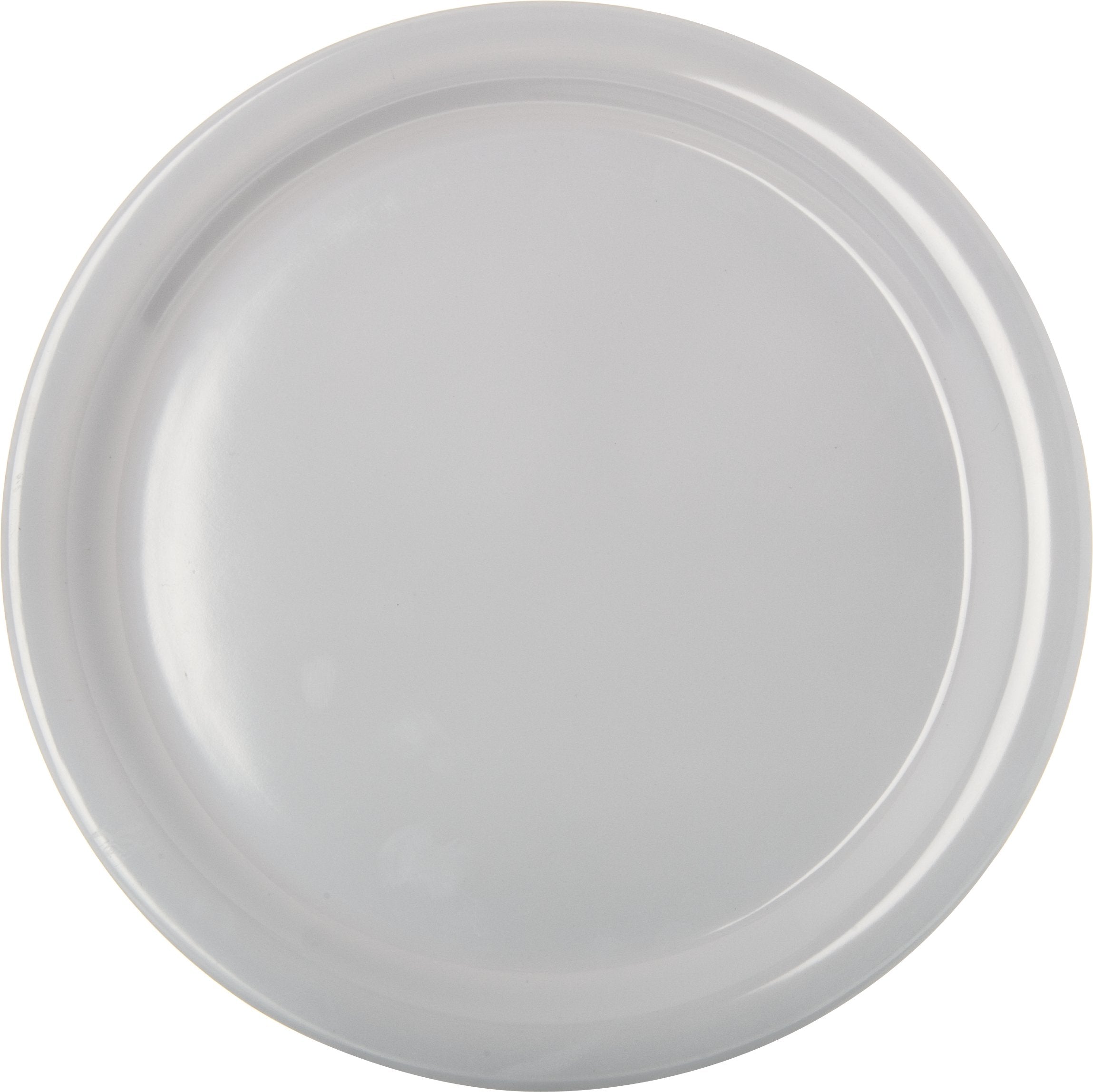 Carlisle Foodservice Products Kingline Reusable Plastic Plate Dinner Plate For Home And Restaurant, Melamine, 9 Inches, White, (