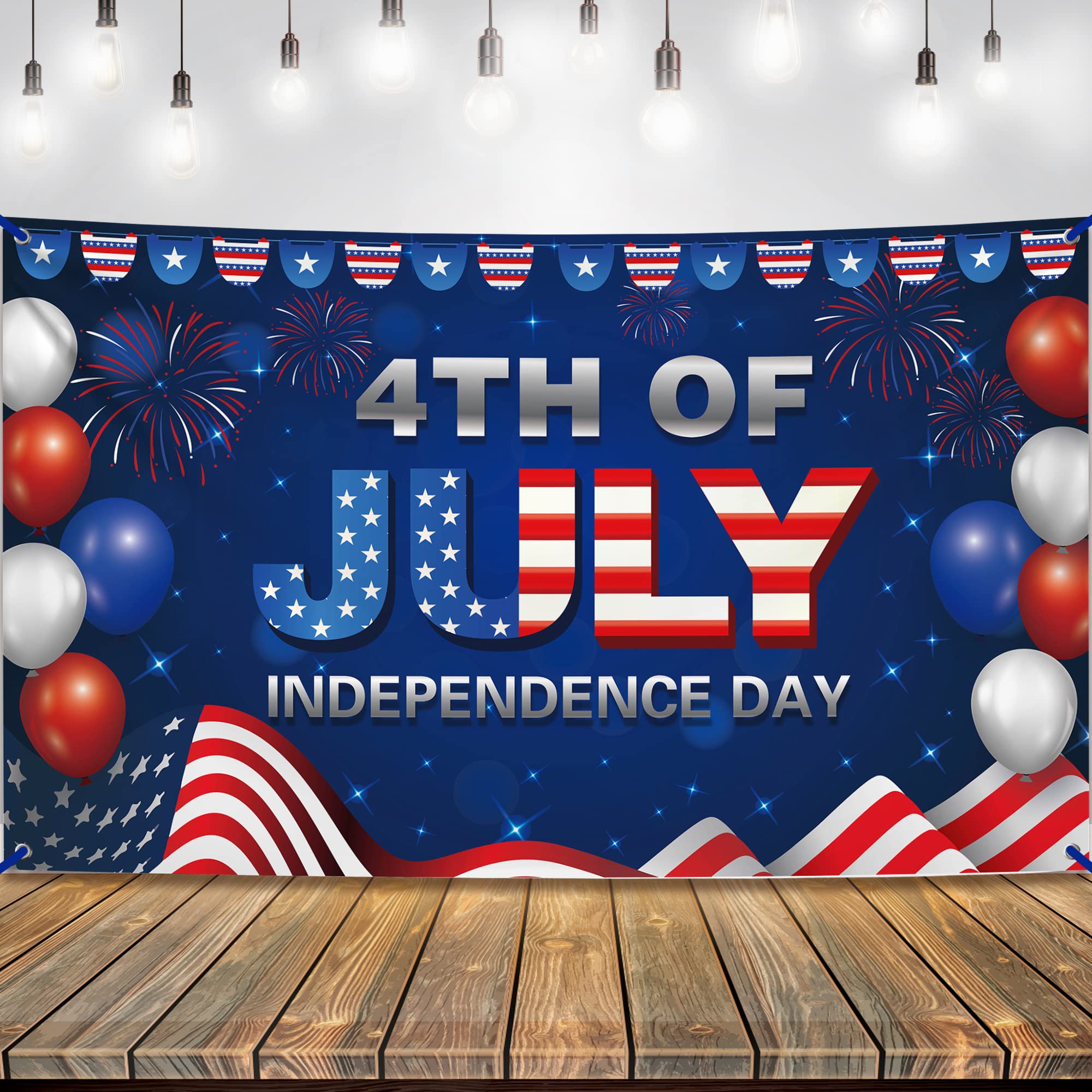Katchon, Xtralarge 4Th Of July Banner - 72X44 Inch | 4Th Of July Backdrop For 4Th Of July Decorations | Independence Day Decorat
