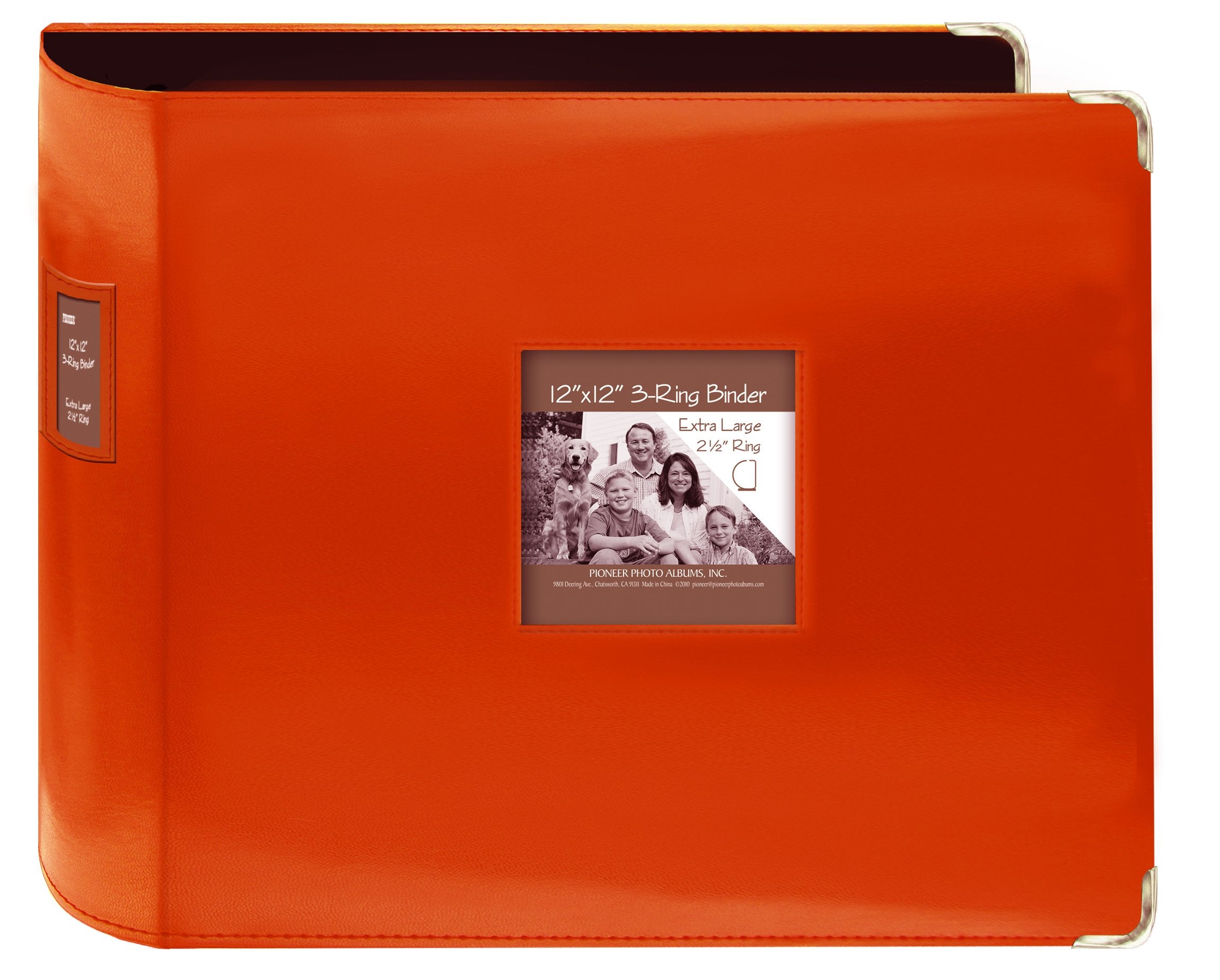 Pioneer T-12JF/CO T-12JF/CO Sewn Leatherette 3-Ring Binder 12X12-Bright Orange
