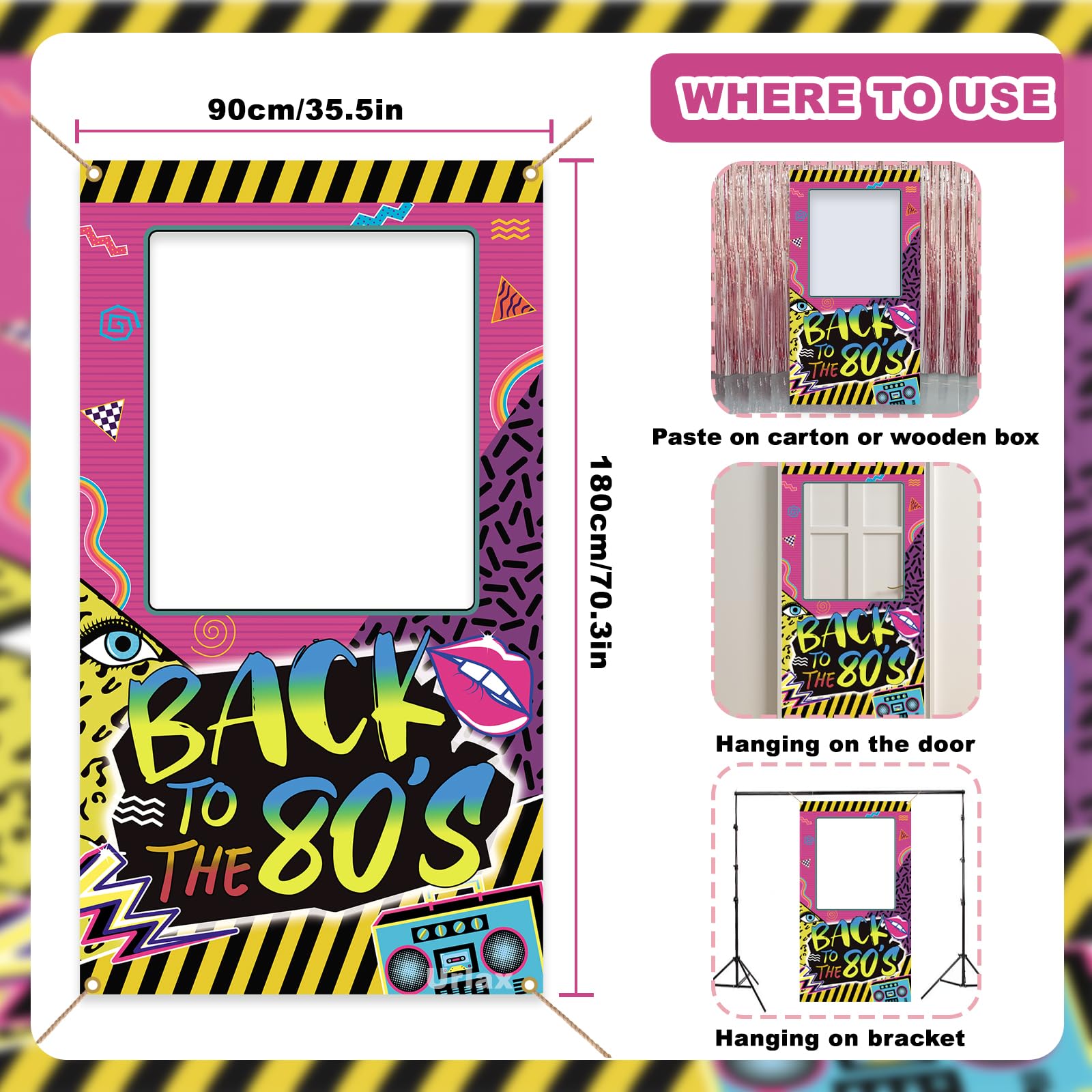 Back To The 80S Photo Booth Props 80S Party Decorations 1980S Hip Hop Party Decoration 80S Throwback Theme Colorful Birthday Pic