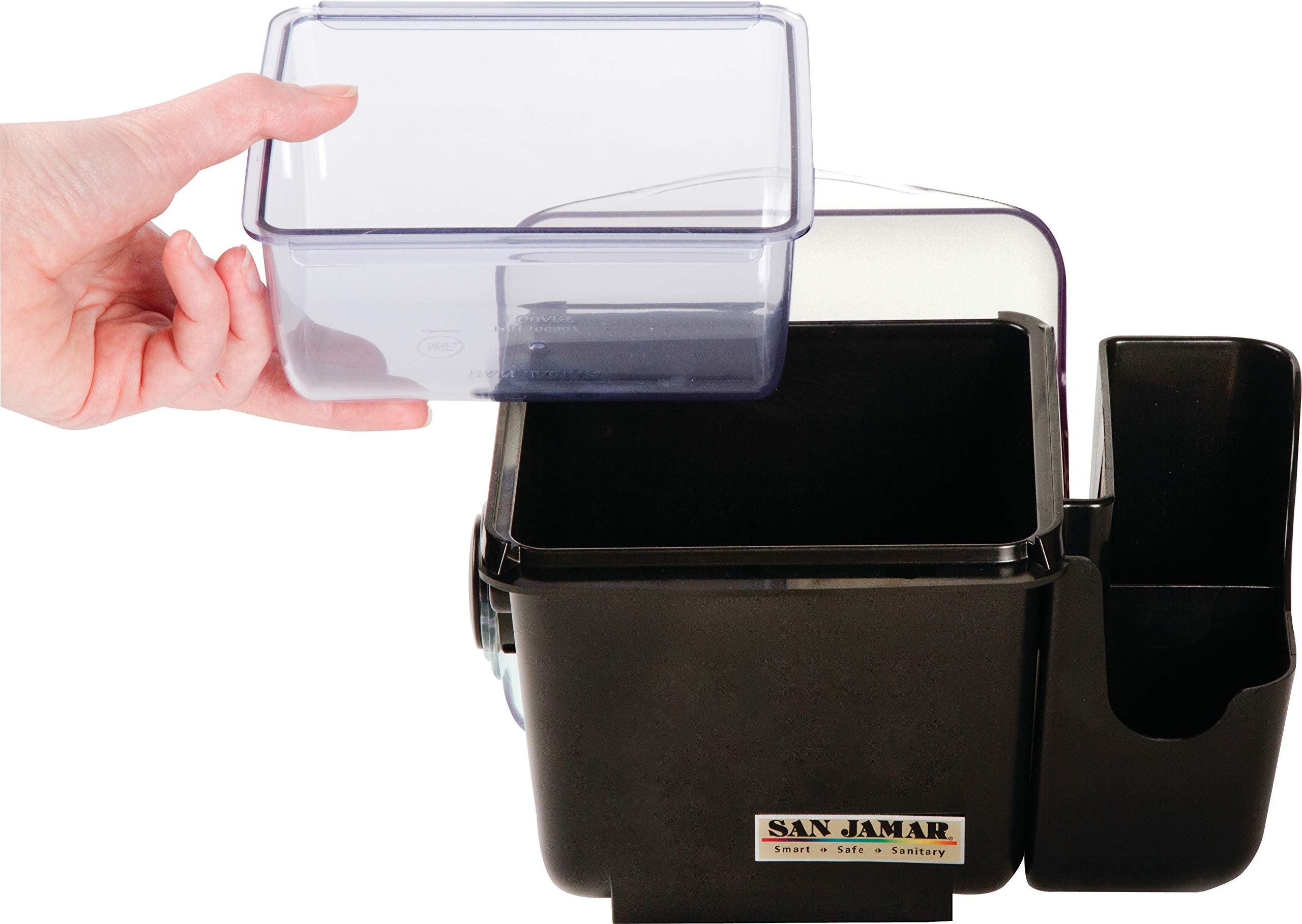 San Jamar Bd2002Car Mini Dome Garnish Center With Chillable Tray And Right Hand Caddy (1-Quart, Black, Nsf)