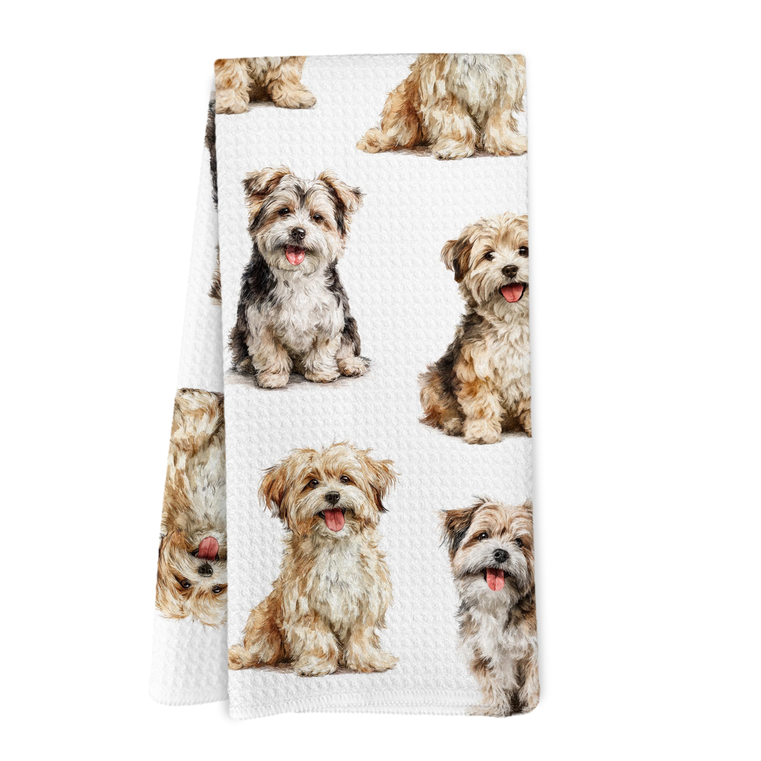 Yorhifa Morkie Gifts Kitchen Dish Towel, Dog Gifts for Women Men Girls Lovers Owner, Dogs Accessories, Morkie Decor Hand Dish To