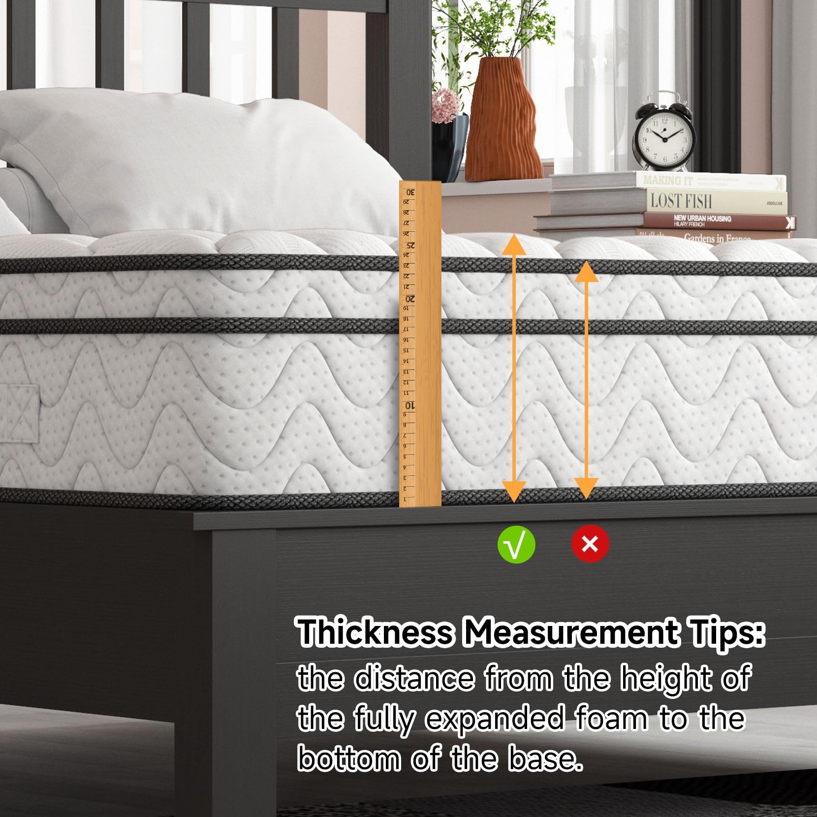 Vesgantti Twin XL Mattress  10 Inch Hybrid Mattress with Memory Foam & Pocket Spring  Ergonomic Design & Pressure Relief  Medium Firm Feel Mattress in a Box (39 x 80 x10 Inches)