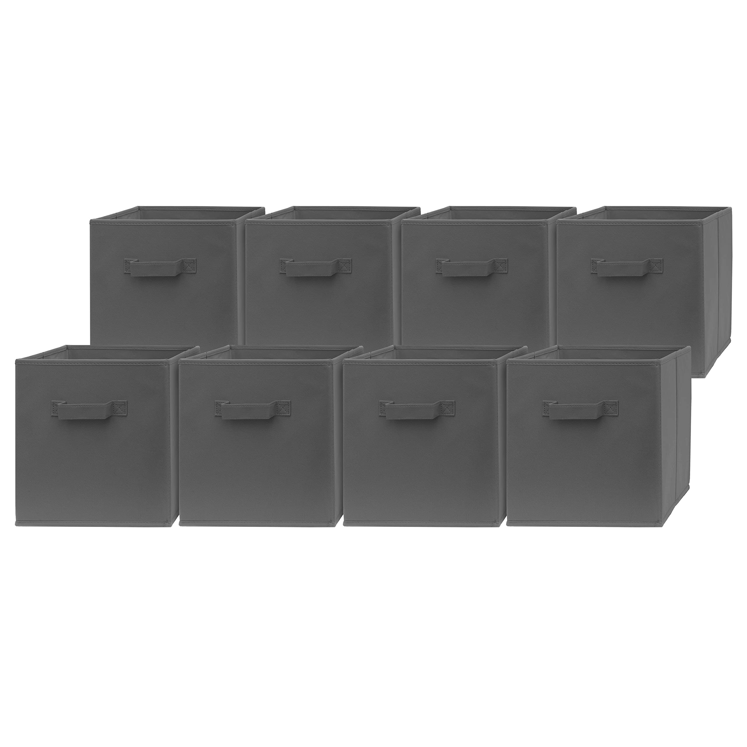Pomatree Fabric Storage Cubes - 8 Pack - Cube Storage Organizer Bins | Handles On Both Sides | Foldable Cube Storage Bin For Hom