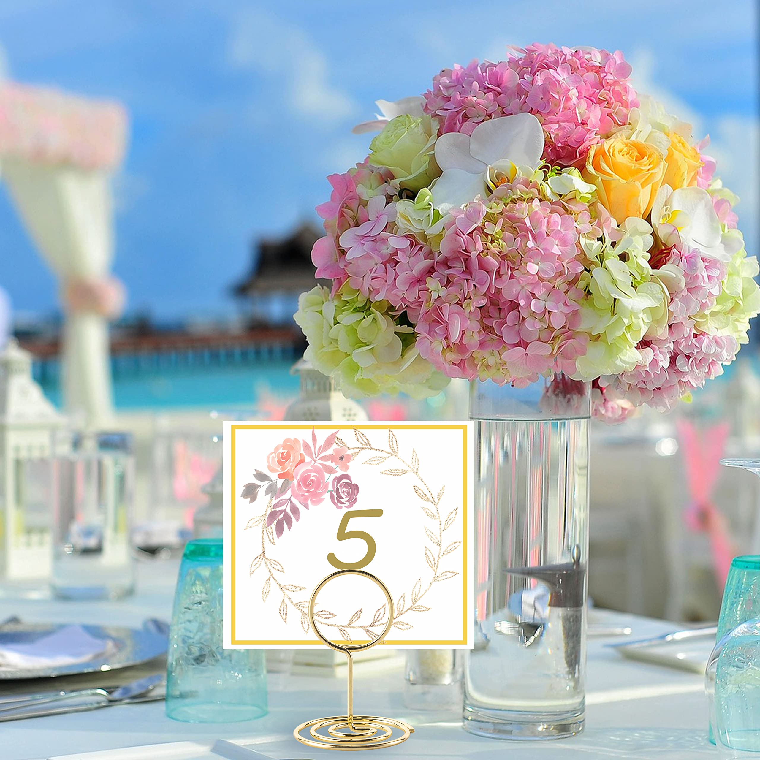26Pcs Table Number Holders, Place Card Holders, Wire Picture Holders, Small Table Card Holders, Photo Holders For Centerpieces,