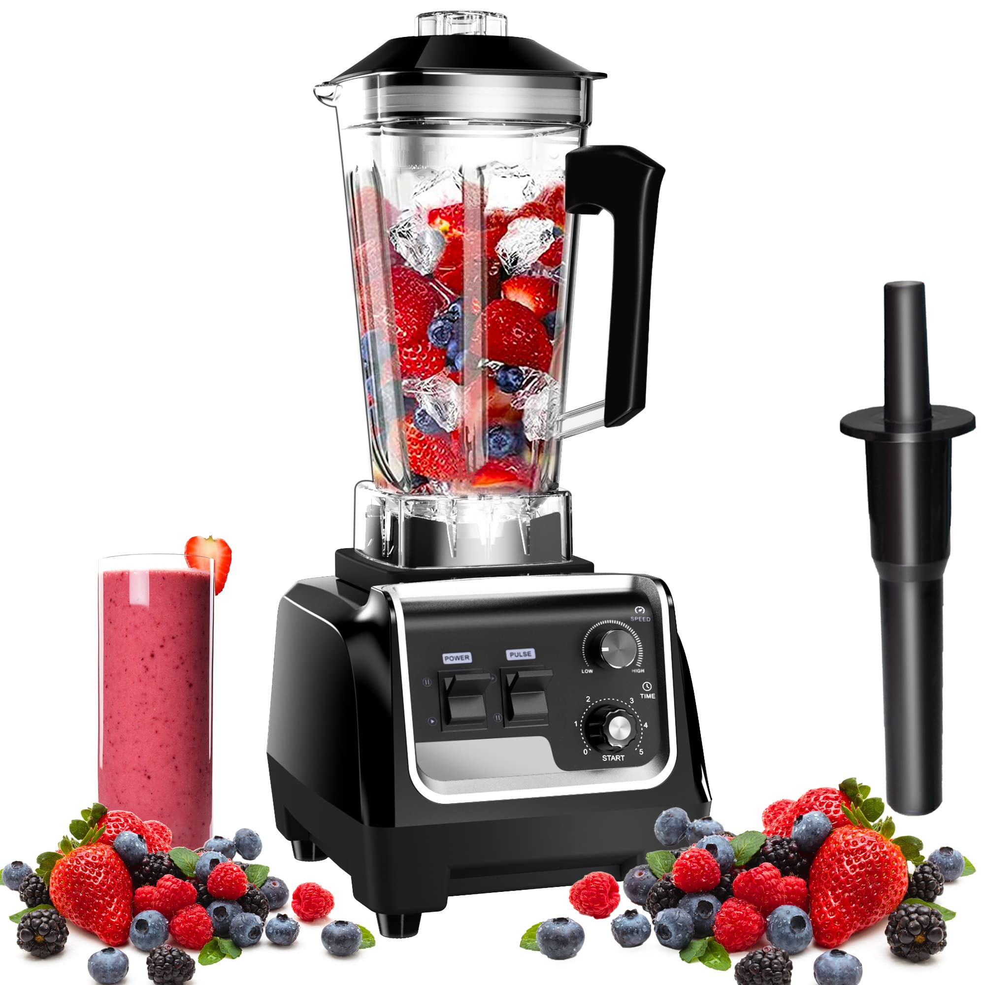 Morzejar Professional Blender, Blenders For Kitchen Max 2200W High Power Home And Commercial Blender With Timer, Heavy Duty Ice