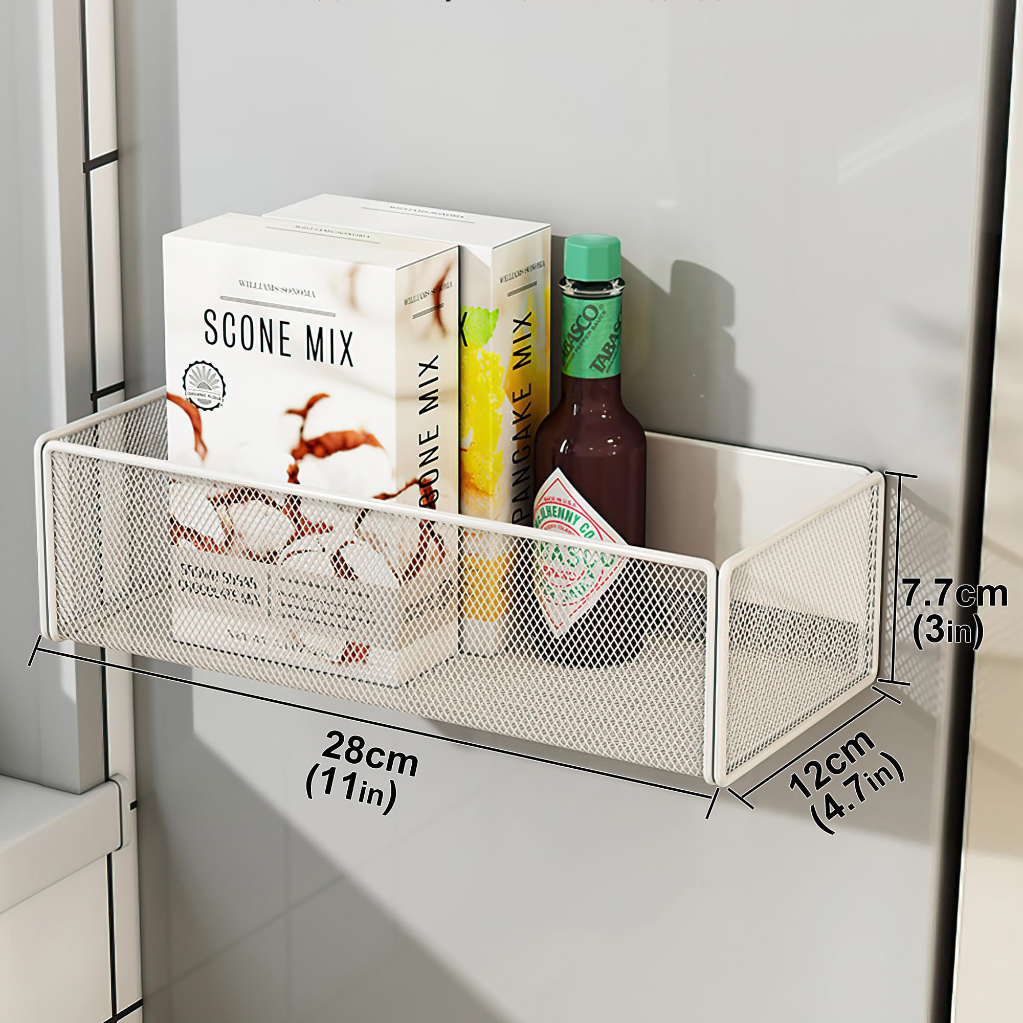 Lifefan Magnetic Basket Organizer Holder For Fridge Magnetic Storage Bin Box Containers For Refrigerator Whiteboard Classroom (L